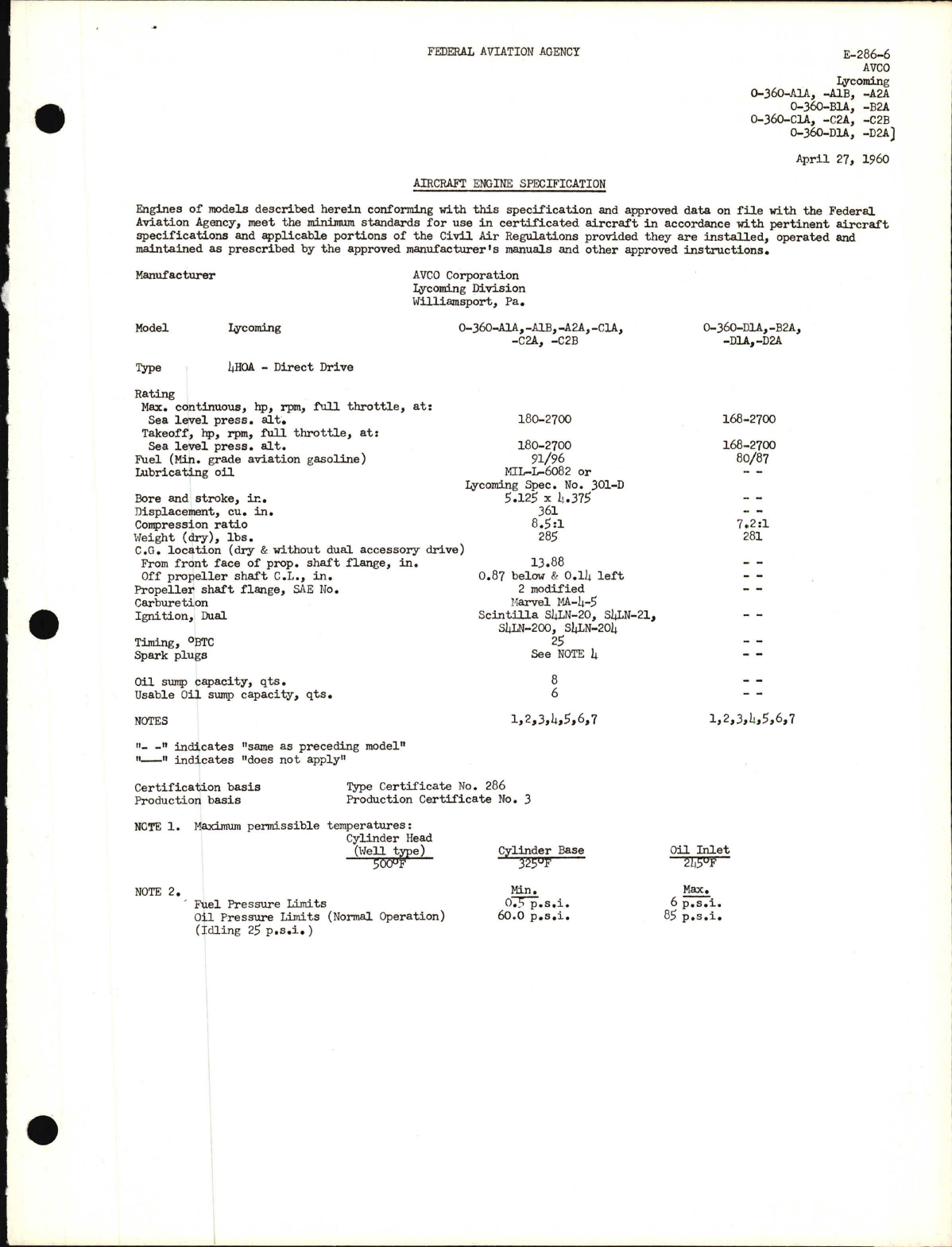 Sample page 1 from AirCorps Library document: O-360