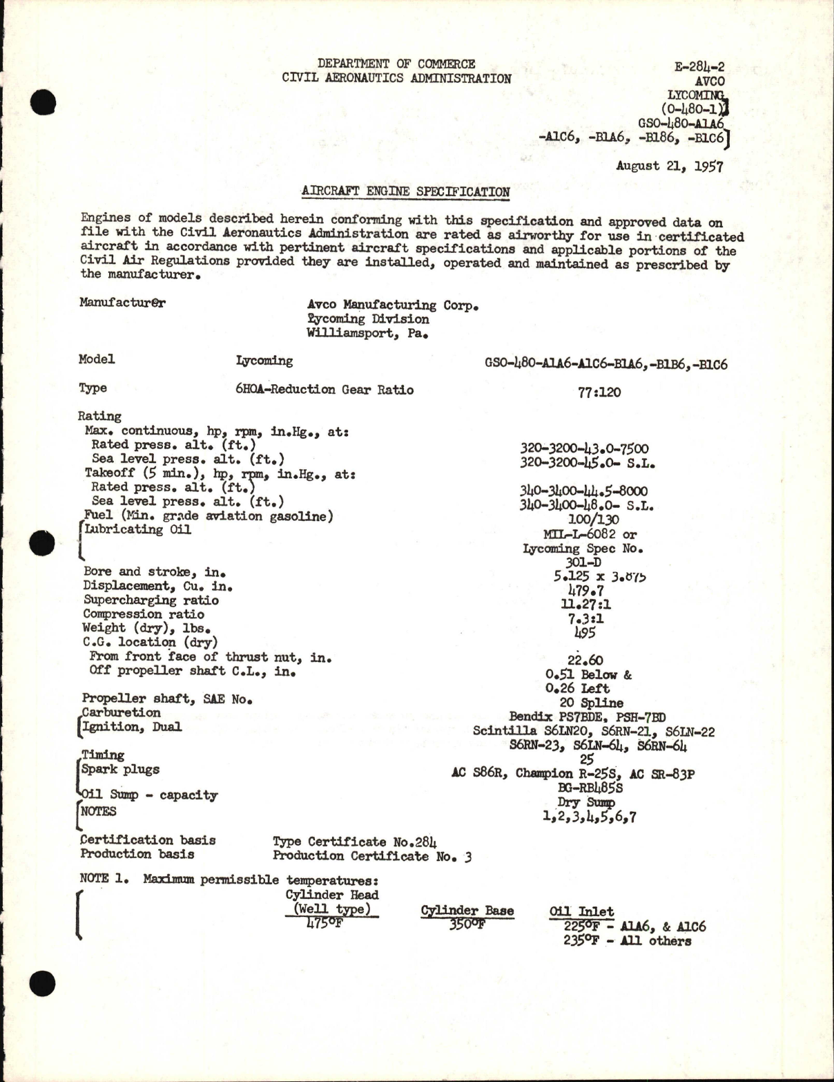 Sample page 1 from AirCorps Library document: O-480 and GSO-480