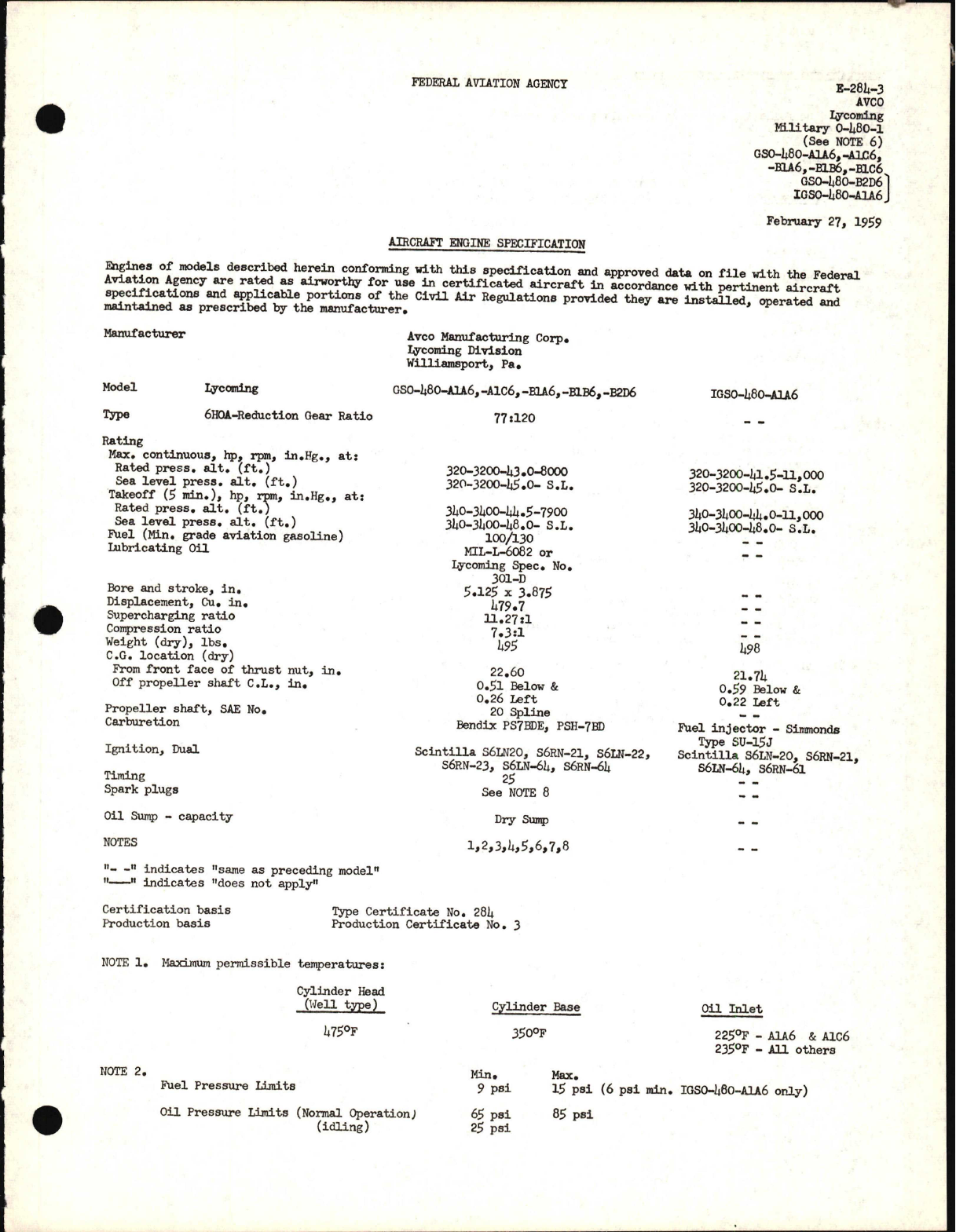 Sample page 1 from AirCorps Library document: O-480, GSO-480 and IGSO-480-A1A6