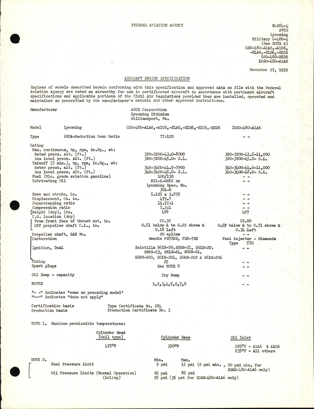Sample page 1 from AirCorps Library document: O-480-1, GSO-480, and IGSO-480-A1A6