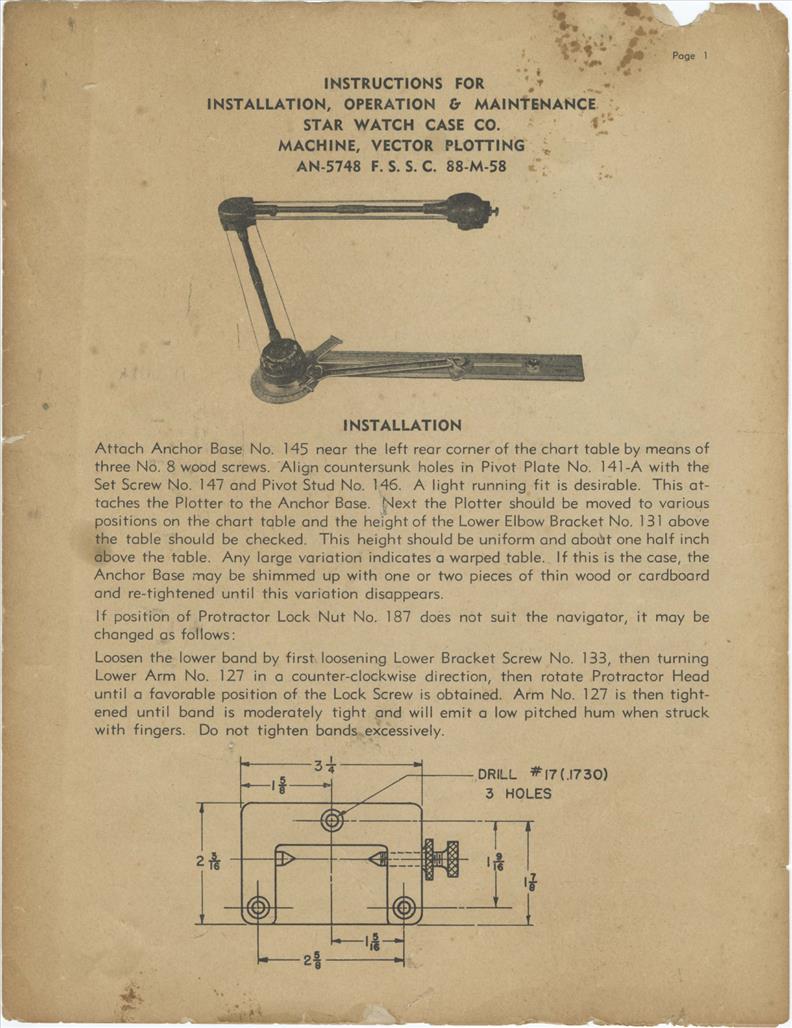 Installation, Operation & Maintenance of the Vector Plotting Machine ...