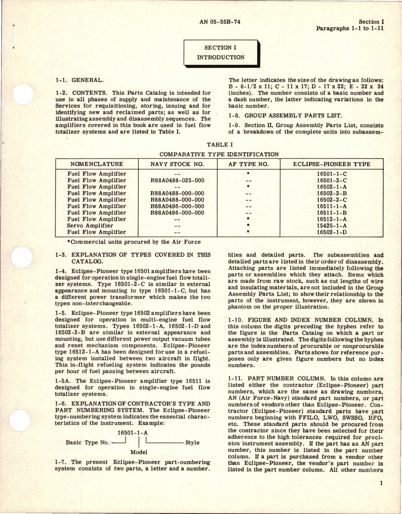 Sample page 7 from AirCorps Library document: Parts Catalog for Fuel Flowmeter Amplifiers and Servo Amplifier