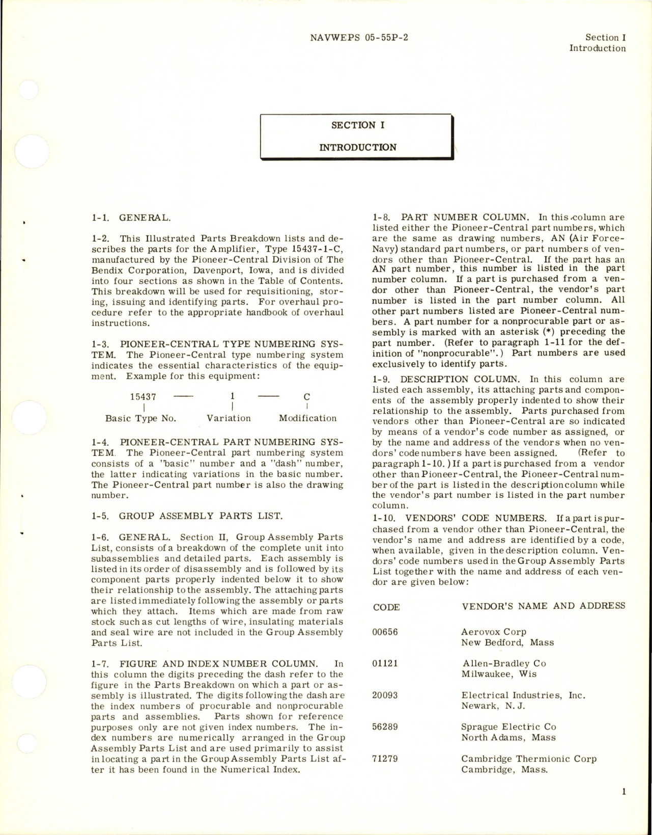 Sample page 5 from AirCorps Library document: Illustrated Parts Breakdown for Amplifier - Part 15437-1-C