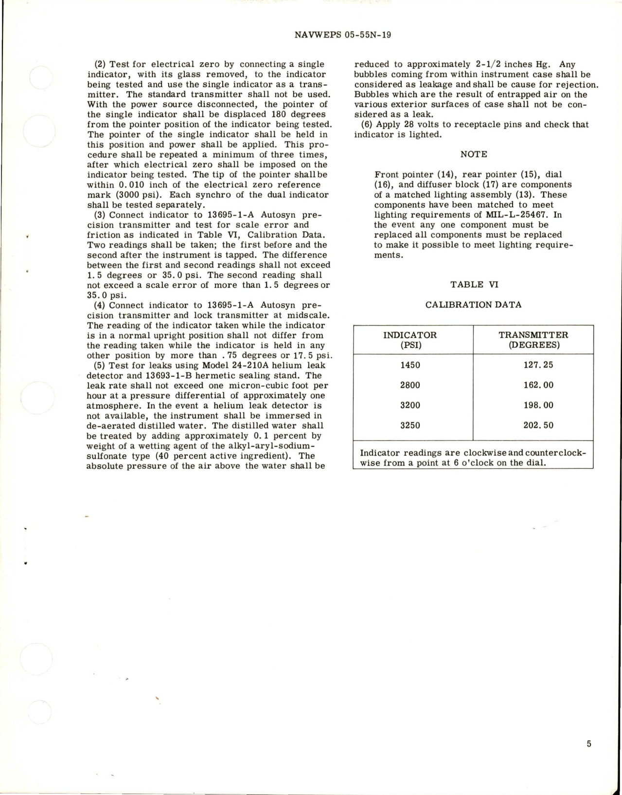 Sample page 5 from AirCorps Library document: Overhaul Instructions with Parts Breakdown for Dual Synchro Hydraulic Pressure Indicator - Part 27600-C1A-1-A3