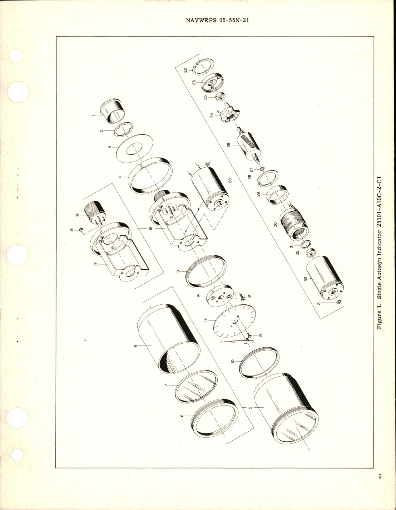 Sample page 5 from AirCorps Library document: Overhaul Instructions with Parts Breakdown for Single Autosyn Indicator - Type 25101-A10C-2-C1