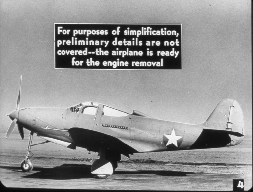 Sample page 4 from AirCorps Library document: Removing the Allison V-1710 from the P-39