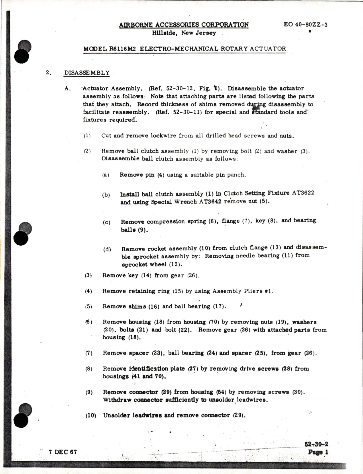 Sample page 7 from AirCorps Library document: Handbook with Parts List for Electro-Mechanical Rotary Actuator Model R6116M2 