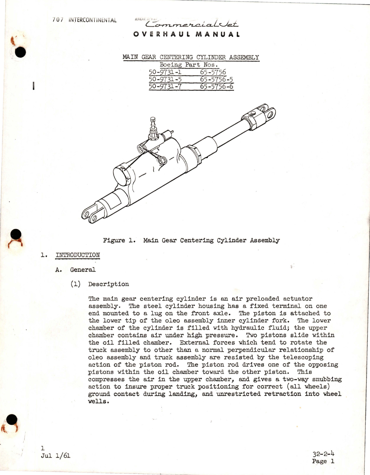 Sample page 1 from AirCorps Library document: Overhaul Manual for Main Gear Centering Cylinder Assembly