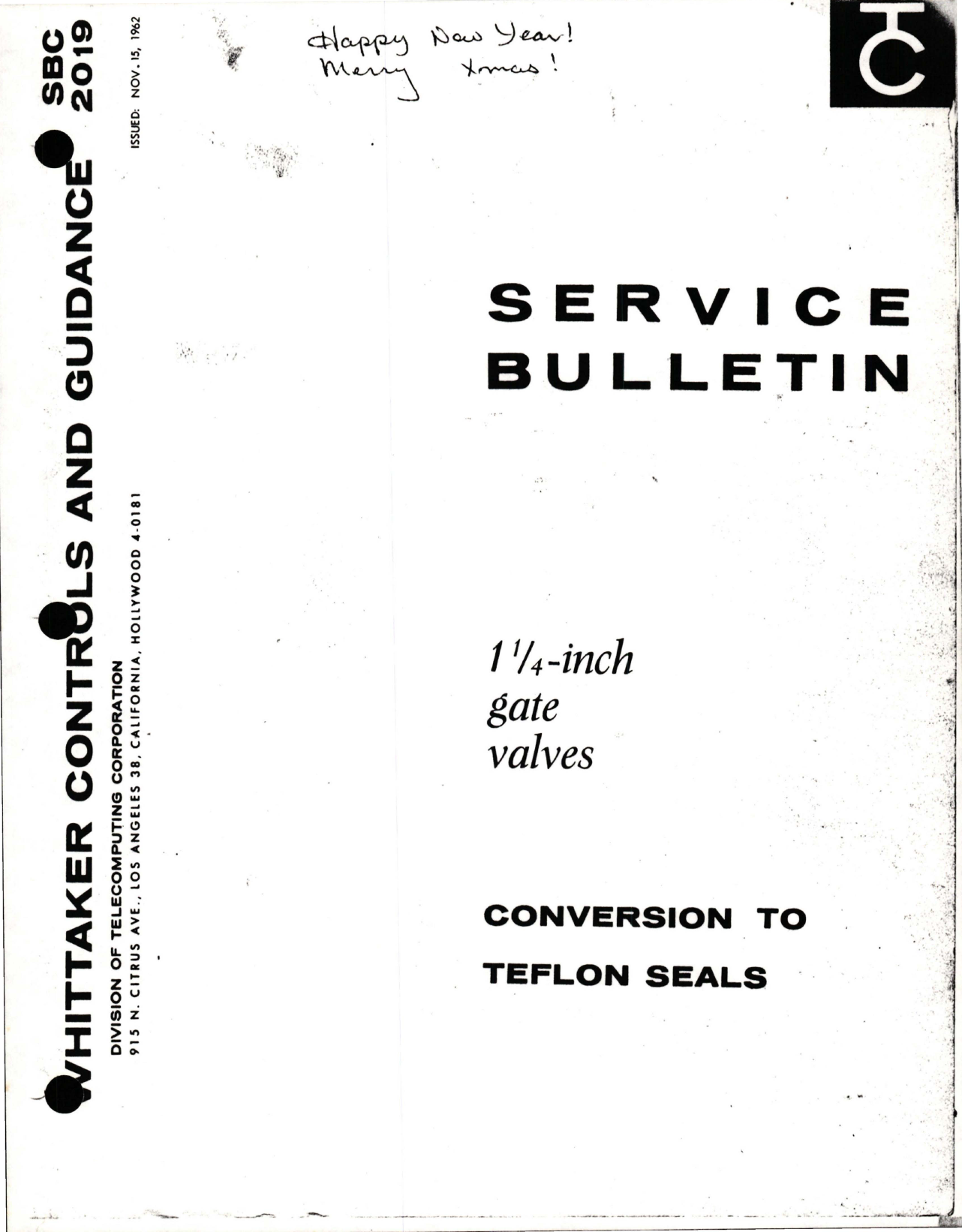 Sample page 1 from AirCorps Library document: Conversion to Teflon Seals - 1 1/4 inch Gate Valves