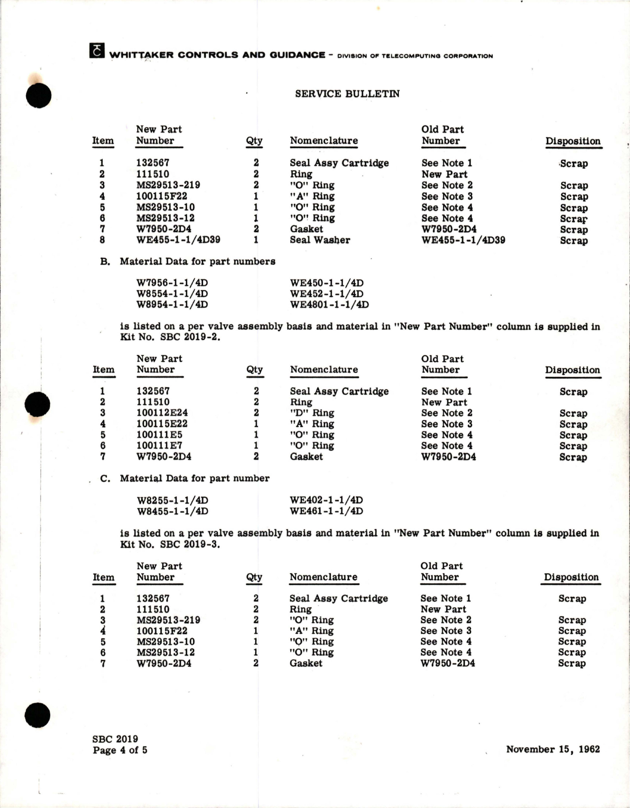 Sample page 5 from AirCorps Library document: Conversion to Teflon Seals - 1 1/4 inch Gate Valves