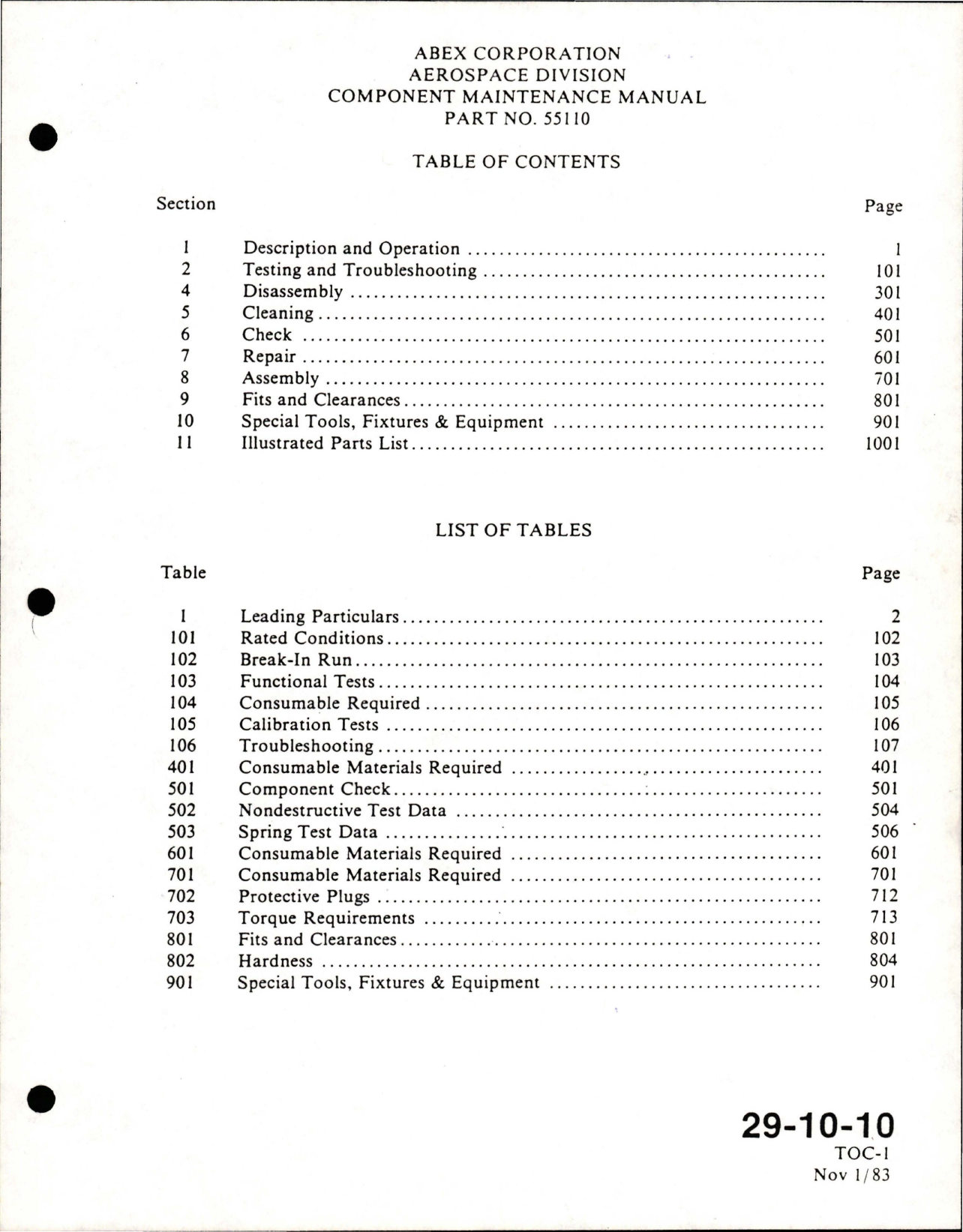 Sample page 7 from AirCorps Library document: Maintenance with Illustrated Parts List for Variable Delivery Hydraulic Pump - Part 55110, 55110-01