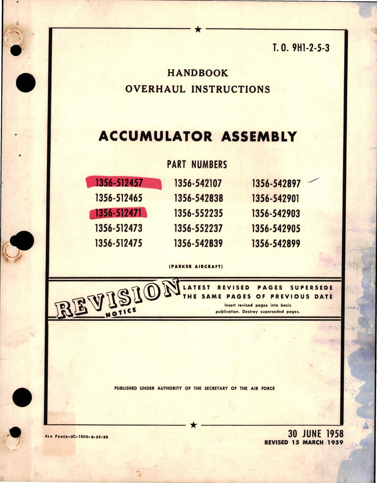 Sample page 1 from AirCorps Library document: Overhaul Instructions for Accumulator Assembly