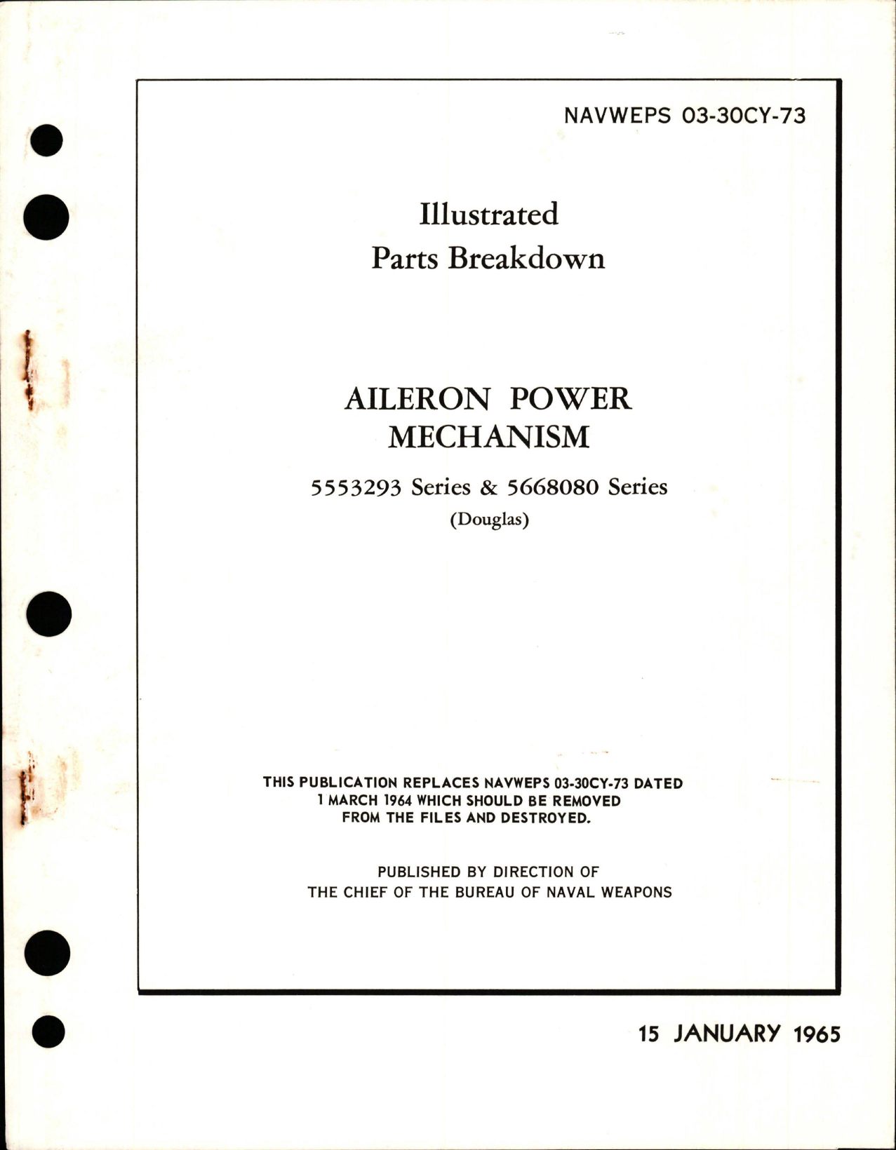 Sample page 1 from AirCorps Library document: Illustrated Parts Breakdown for Aileron Power Mechanism - 5553293 and 5668080 Series