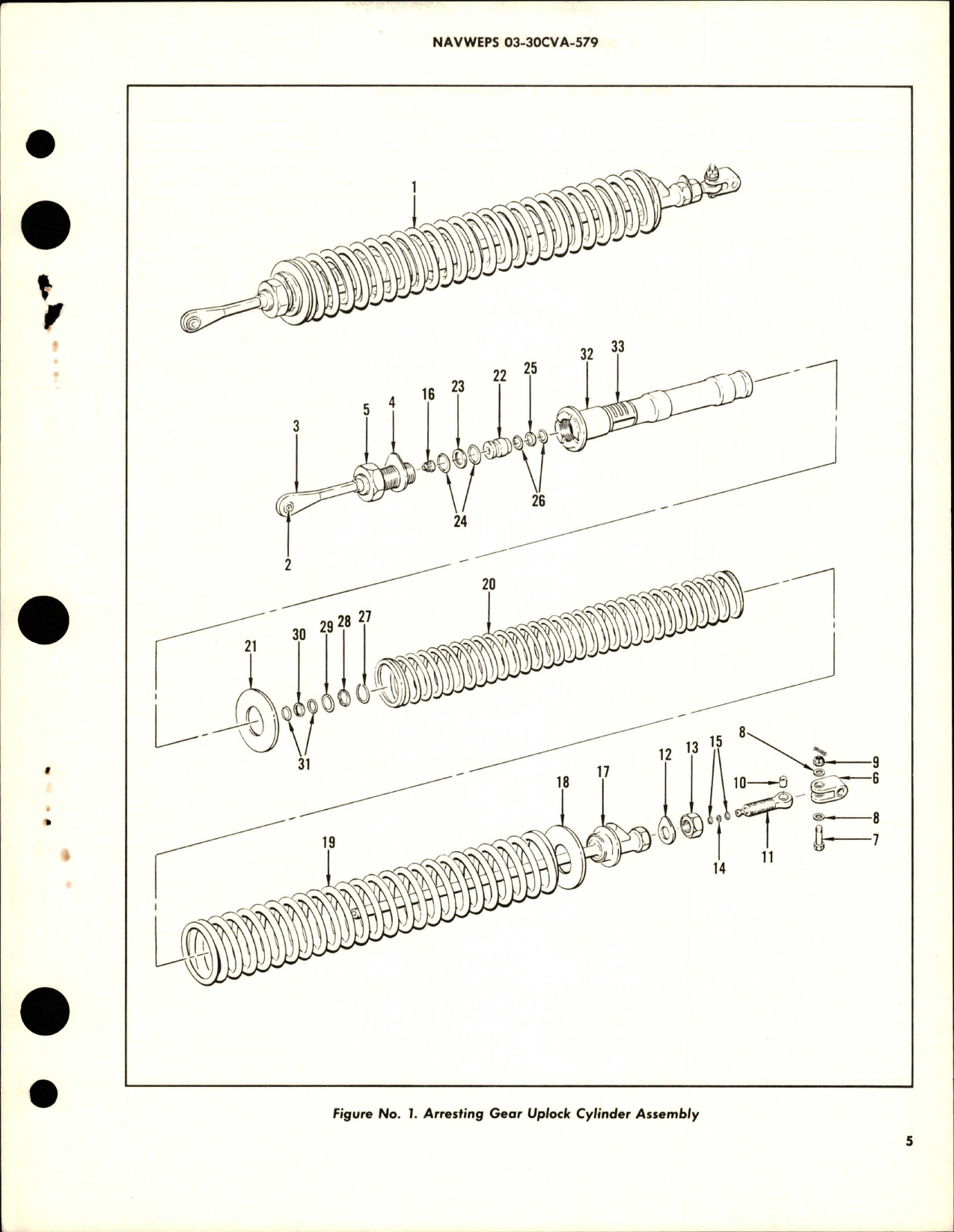 Sample page 5 from AirCorps Library document: Overhaul Instructions with Parts for Arresting Gear Uplock Cylinder Assembly 0 CV15-601057-2, CV15-601057-3, and CV15-601057-4