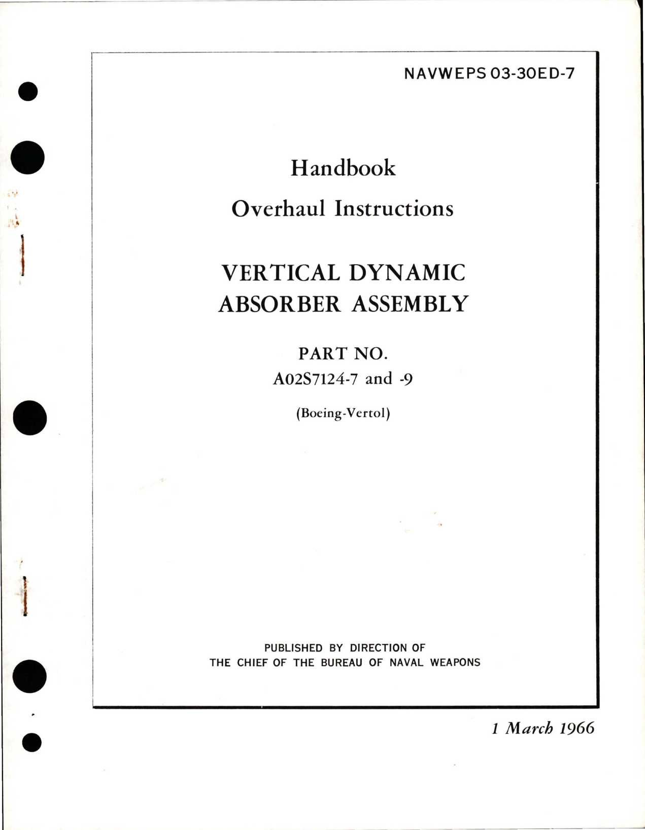 Sample page 1 from AirCorps Library document: Overhaul Instructions for Vertical Dynamic Absorber Assembly - Part A02S7124-7, A02S7124-9
