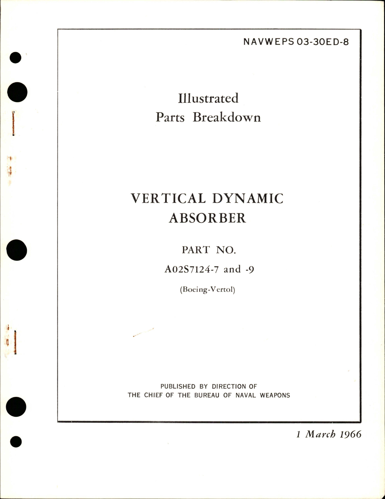 Sample page 1 from AirCorps Library document: Illustrated Parts Breakdown for Vertical Dynamic Absorber - Part A02S7124-7 and A02S7124-9