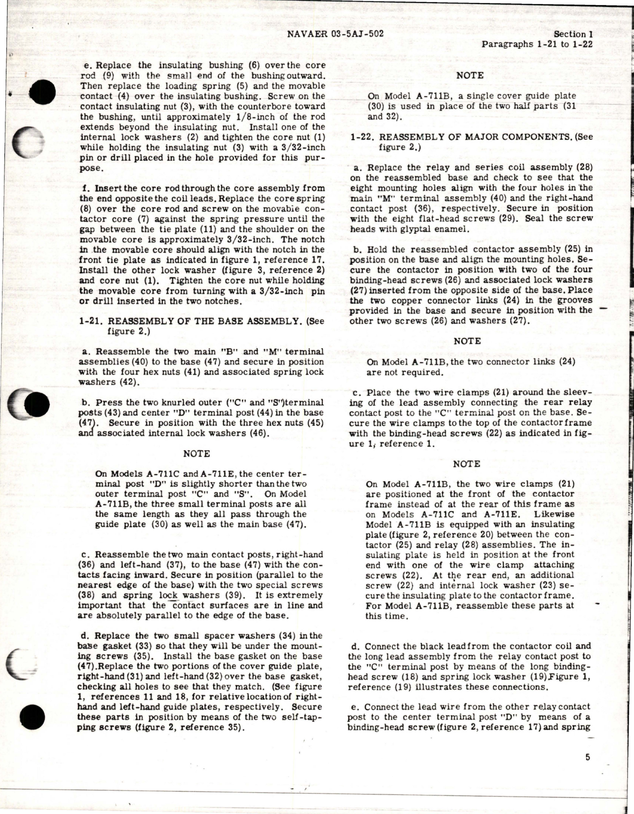 Sample page 7 from AirCorps Library document: Overhaul Instructions with Parts for Starter Relays - Models A-711B, A-711C and A-711E