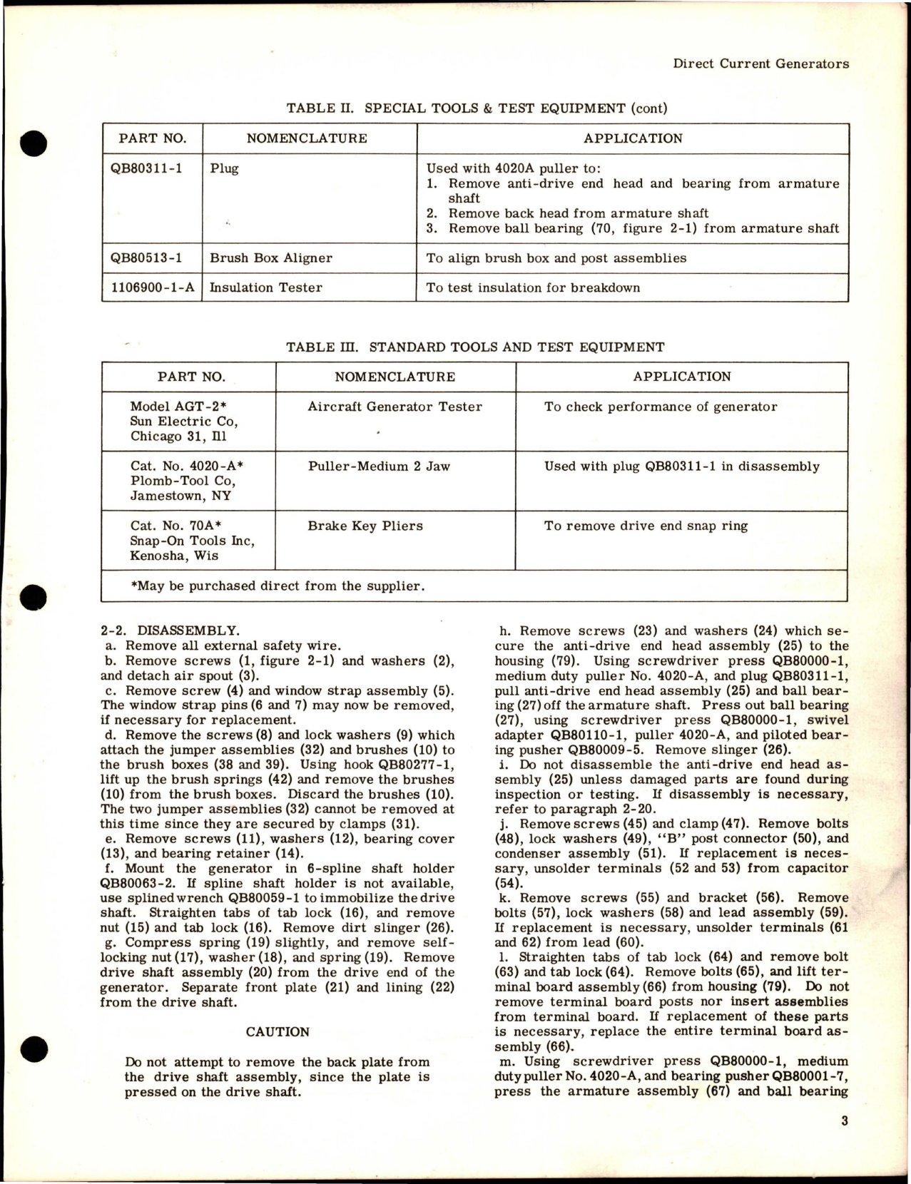 Sample page 9 from AirCorps Library document: Overhaul Instructions for Direct Current Generators 30E16 Series