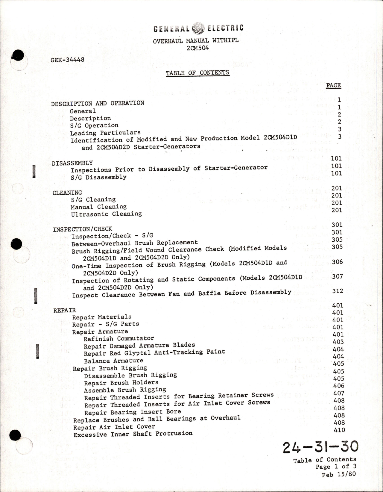 Sample page 9 from AirCorps Library document: Overhaul Manual with Illustrated Parts List for Starter Generator GEK-34448 - Revision 6