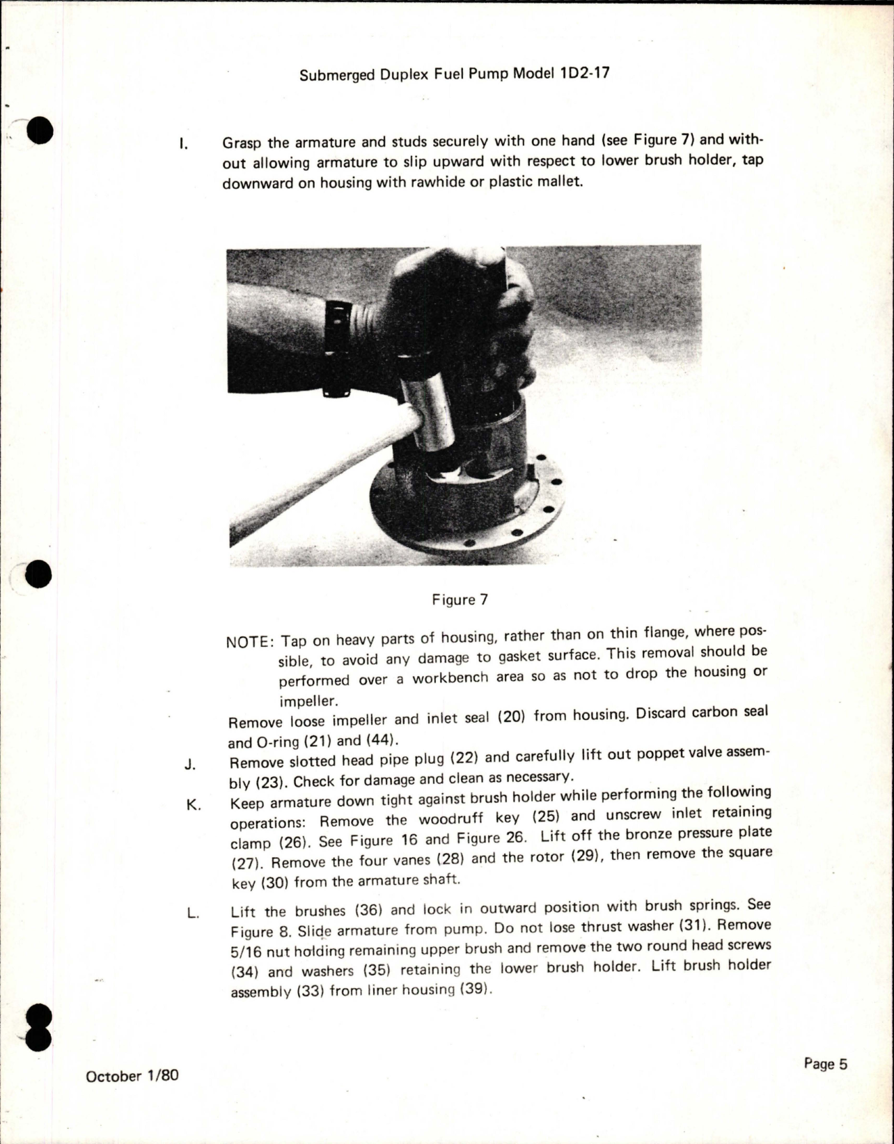 Sample page 7 from AirCorps Library document: Overhaul Instructions with Parts Catalog for Submerged Duplex Fuel Pump - Model 1D2-17 (Parker