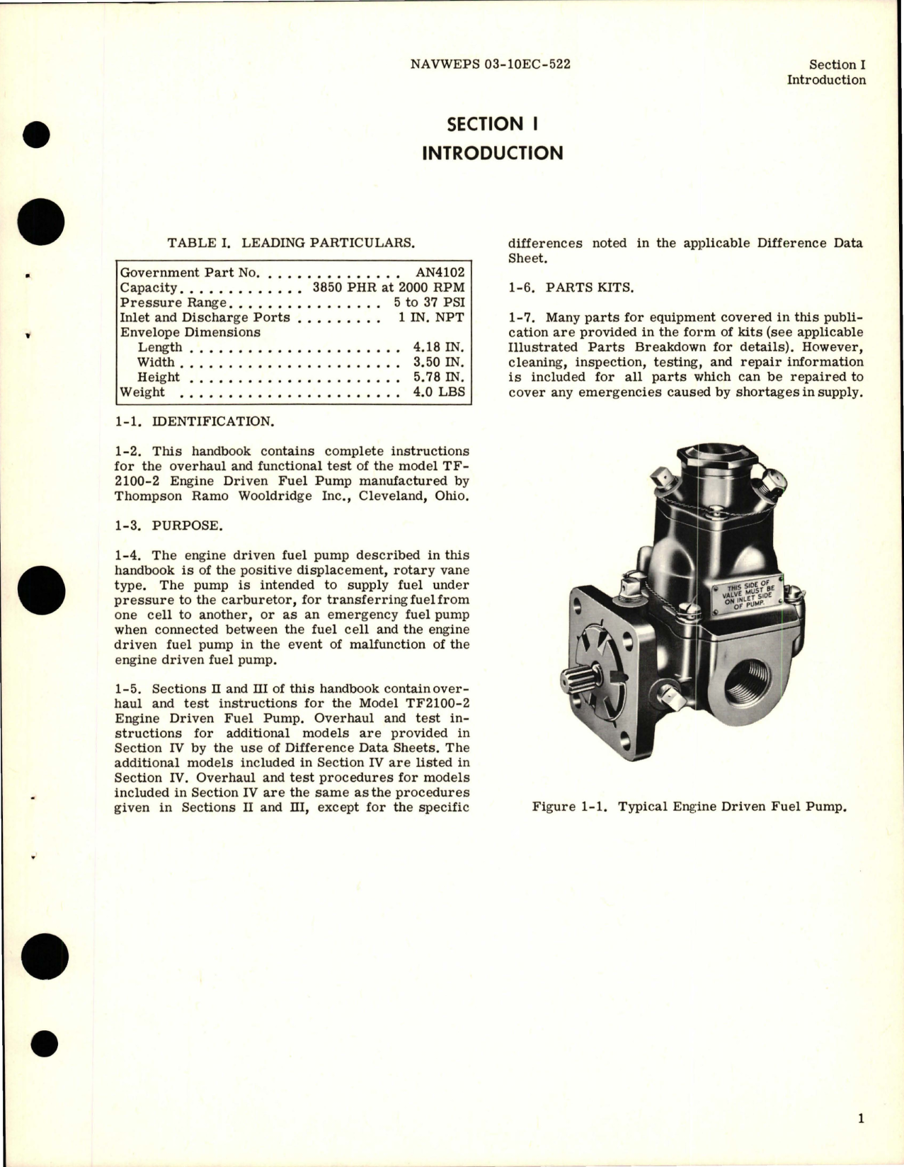 Sample page 5 from AirCorps Library document: Overhaul Instructions for Engine Driven Fuel Pumps