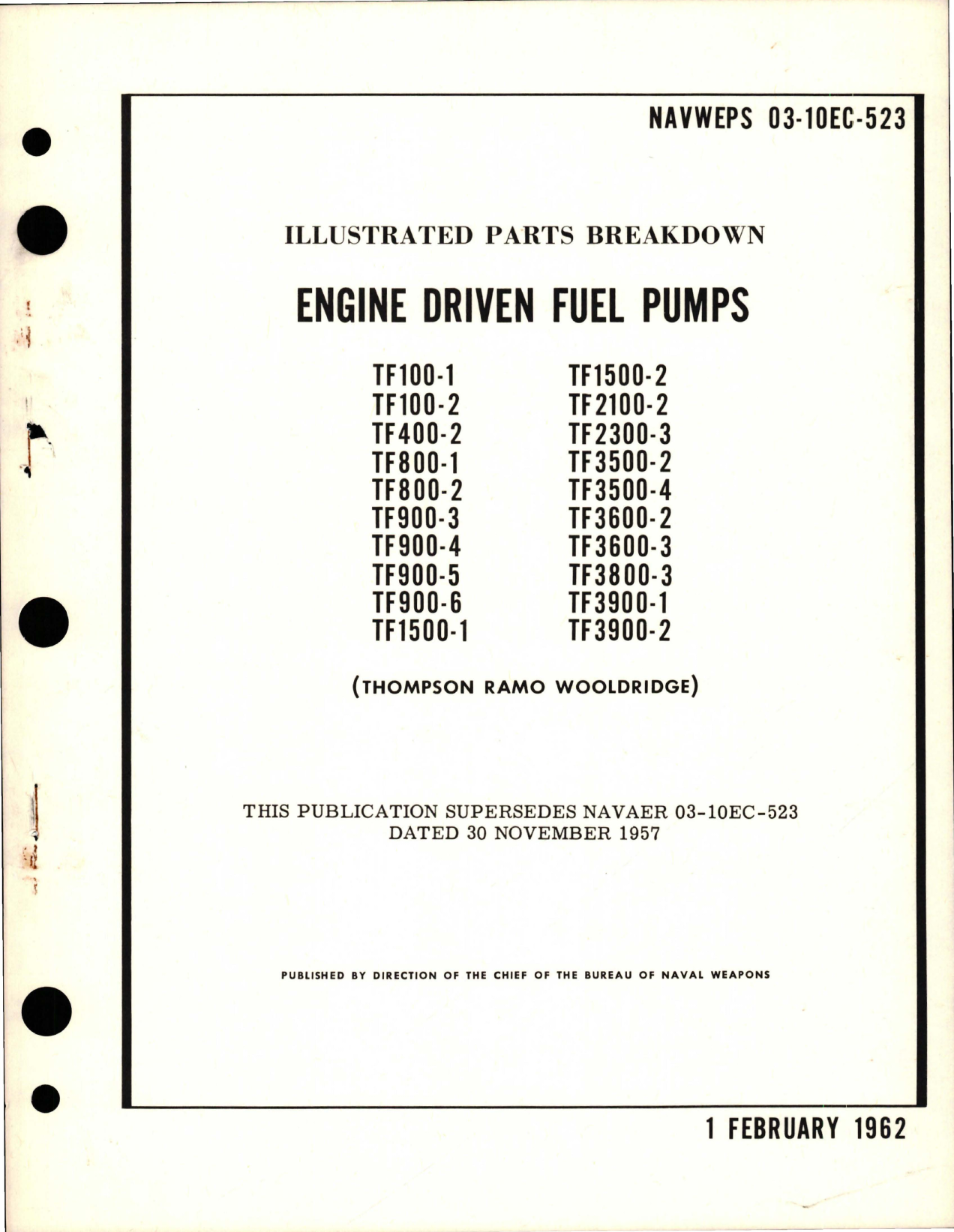 Sample page 1 from AirCorps Library document: Illustrated Parts Breakdown for Engine Driven Fuel Pumps