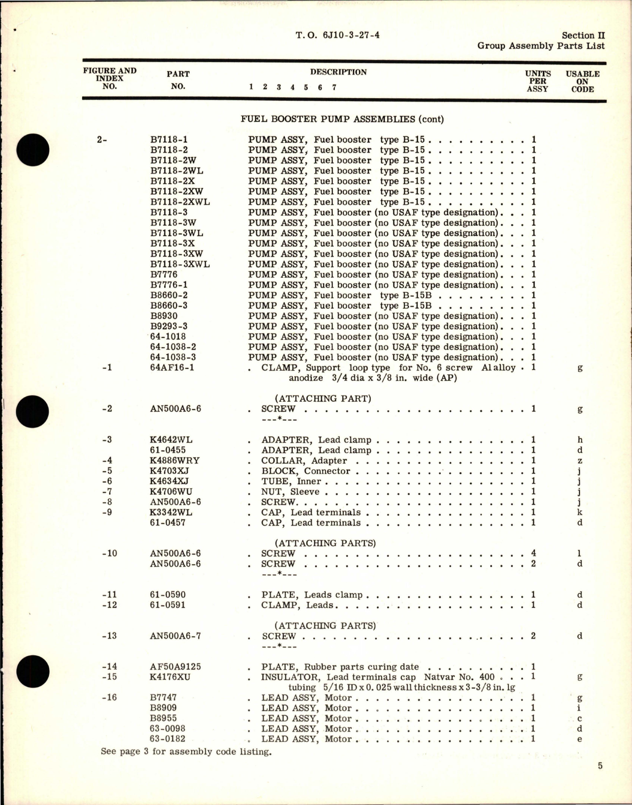 Sample page 7 from AirCorps Library document: Illustrated Parts Breakdown for Fuel Booster Pumps