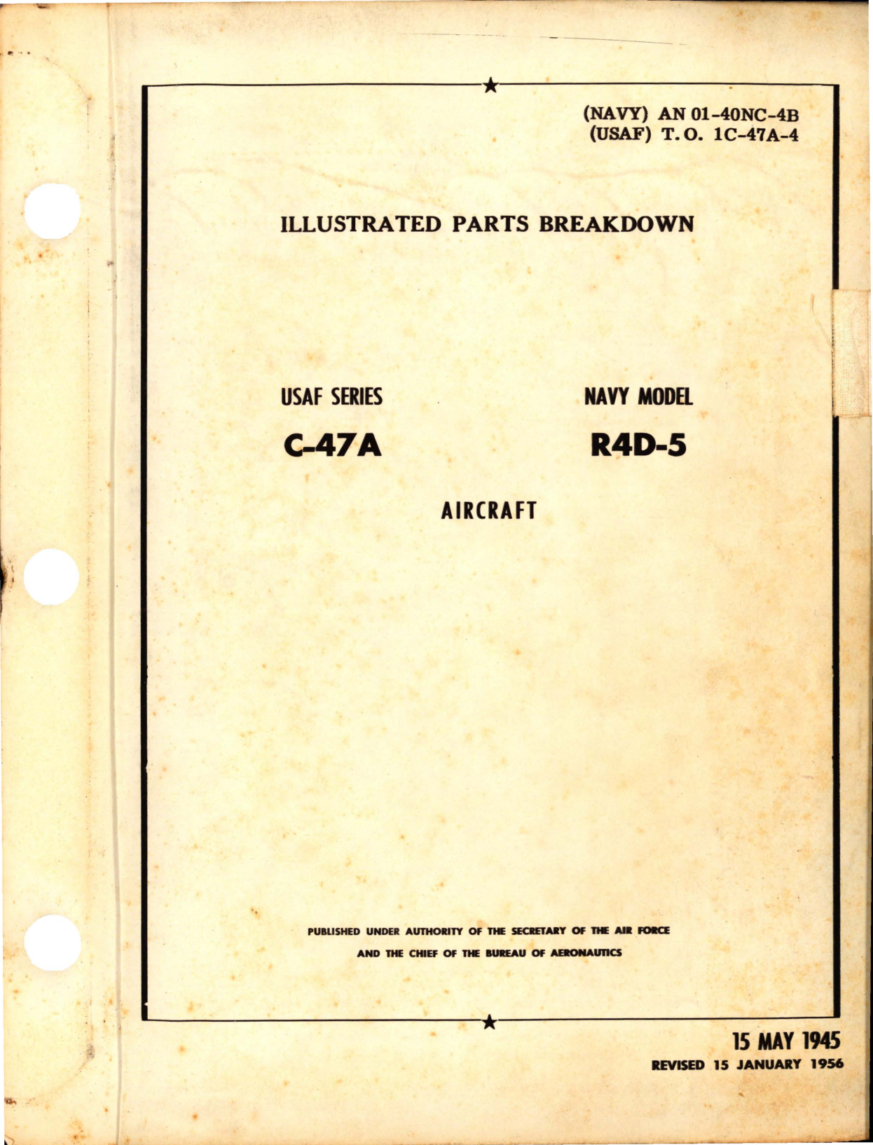 Sample page 1 from AirCorps Library document: Illustrated Parts Breakdown for C-47A and R4D-5