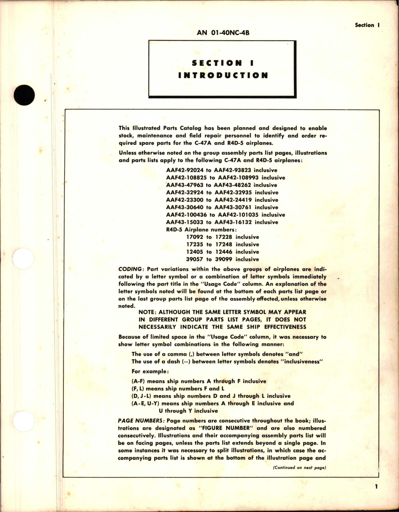 Sample page 9 from AirCorps Library document: Illustrated Parts Breakdown for C-47A and R4D-5