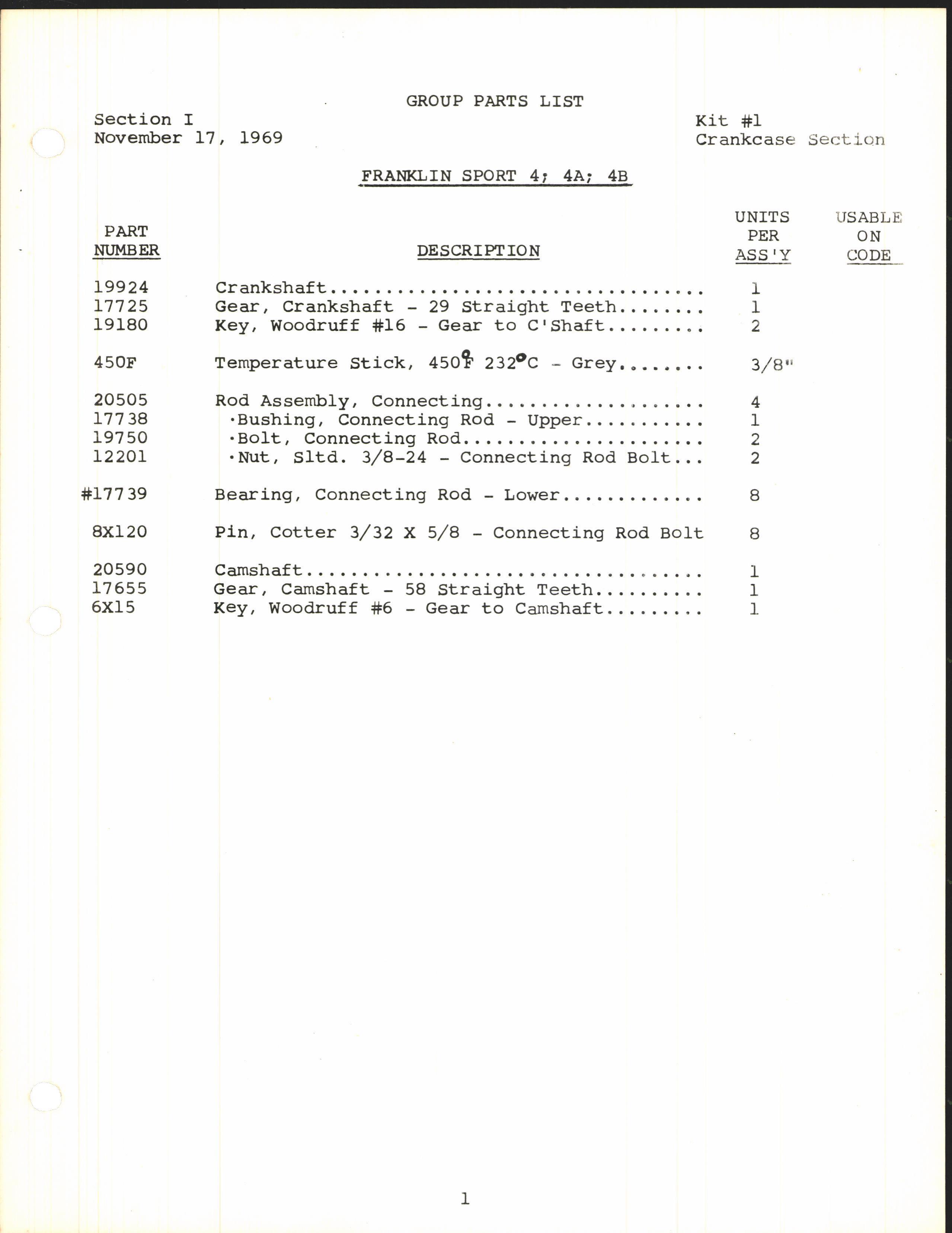 Sample page 13 from AirCorps Library document: Parts Catalog for Models Sport 4, 4A, and 4B