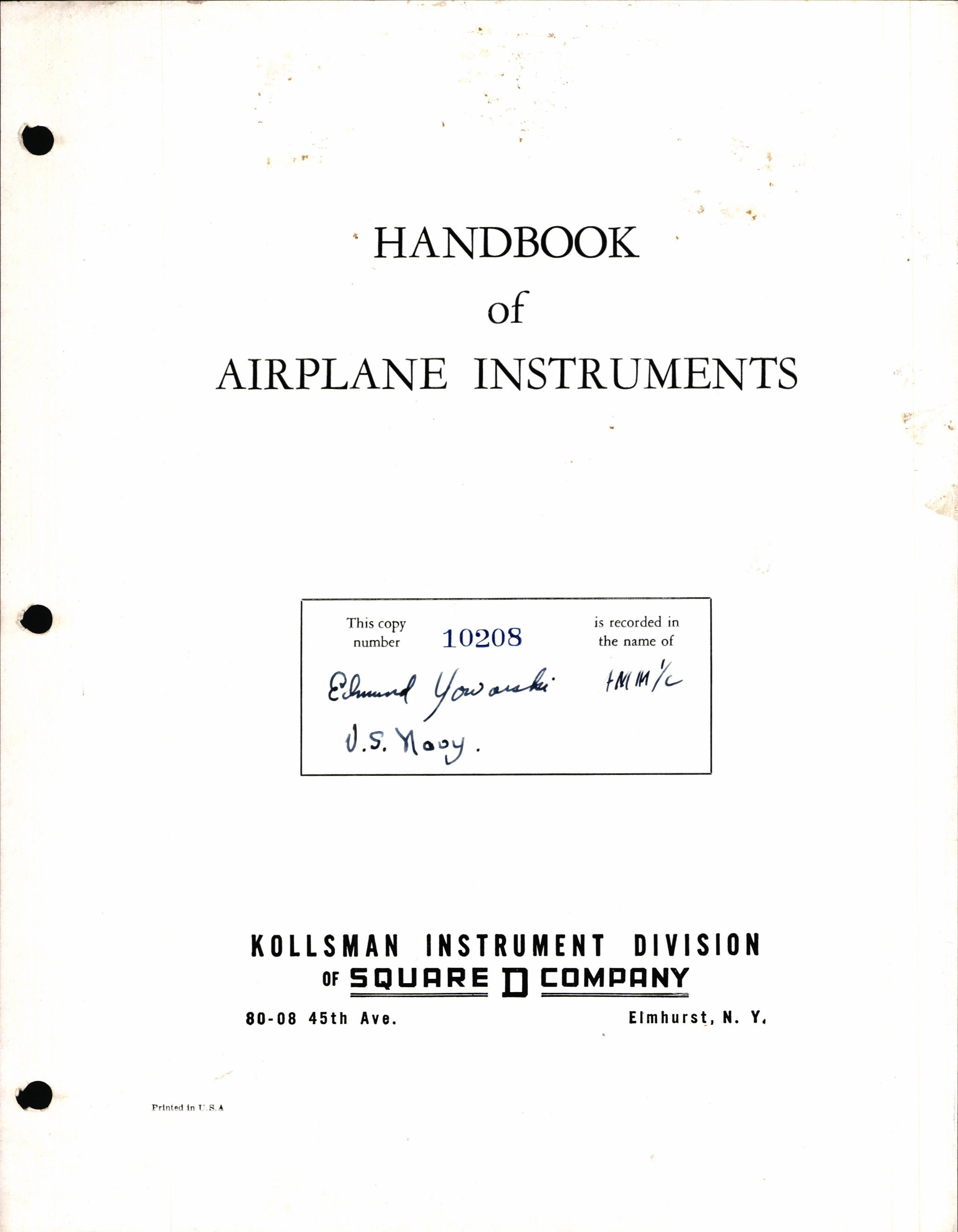 Sample page 2 from AirCorps Library document: Handbook of Airplane Instruments