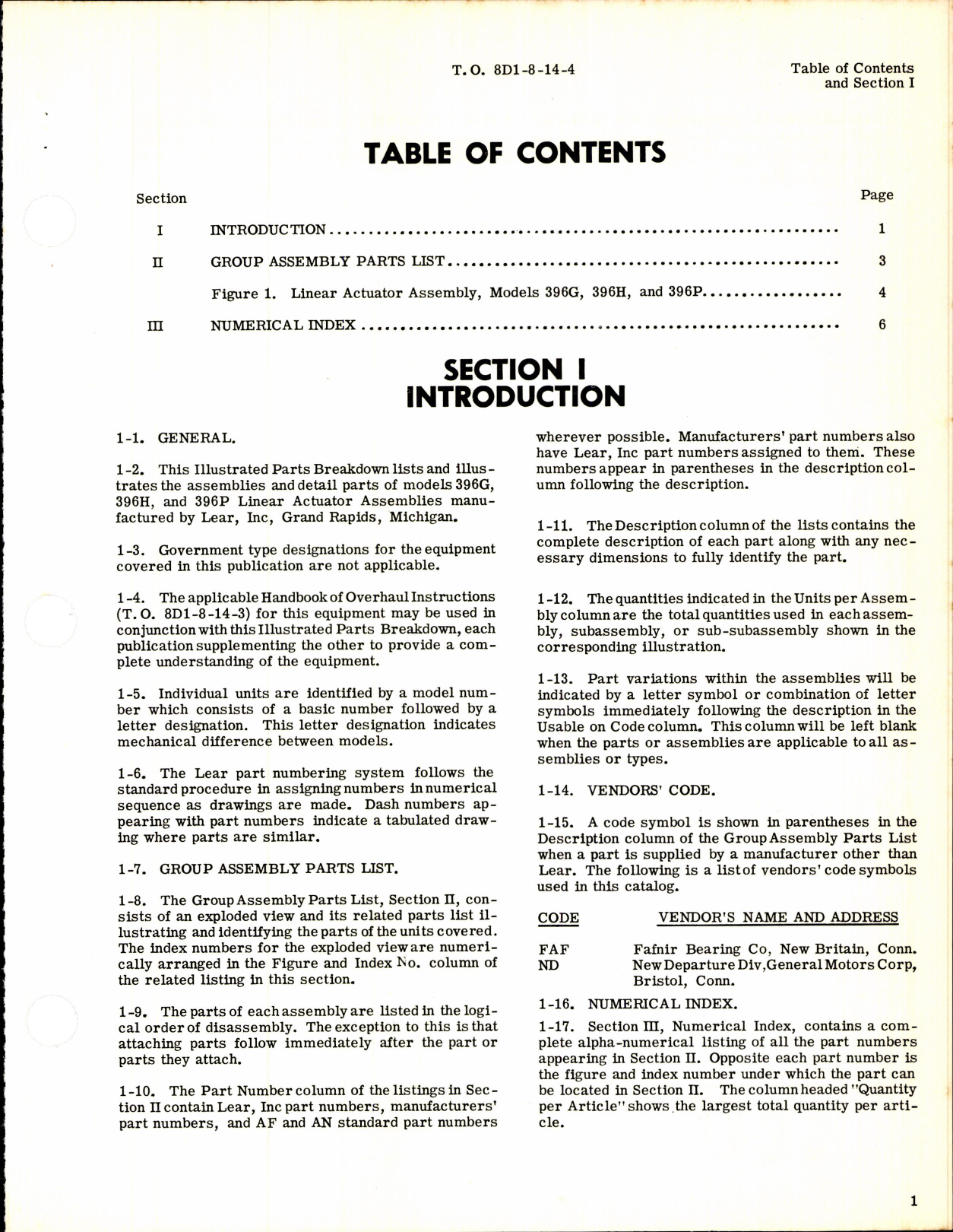 Sample page 3 from AirCorps Library document: Illustrated Parts Breakdown Linear Actuator Assembly 396 Series