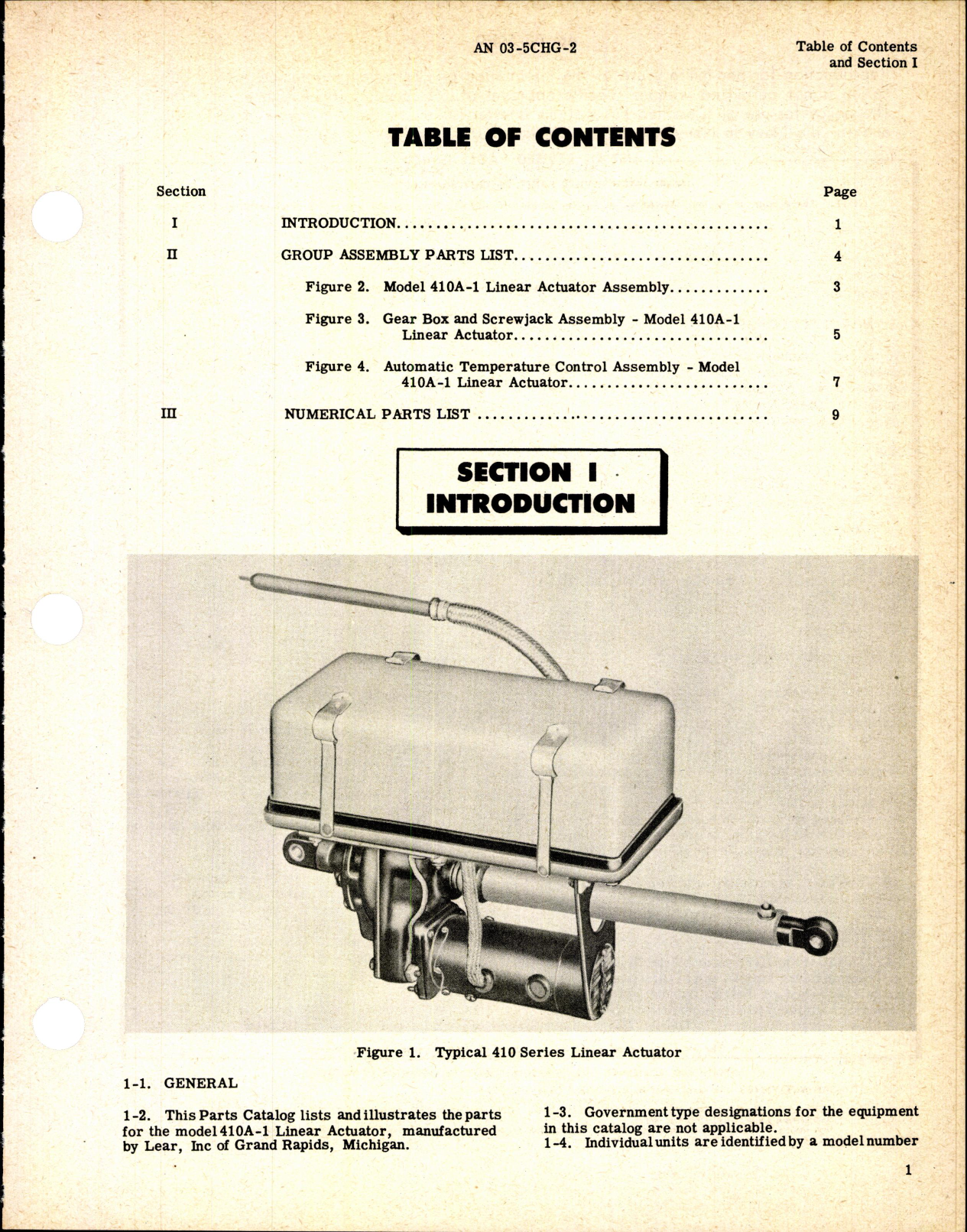 Sample page 3 from AirCorps Library document: Parts Catalog for Linear Actuator Assembly 410 Series
