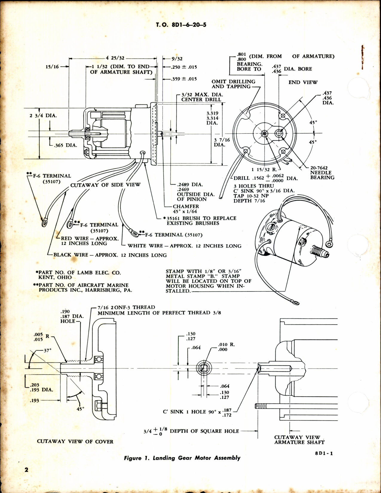 Sample page 2 from AirCorps Library document: Landing Gear Motor Assembly Difference Between Lamb Electric & Beech