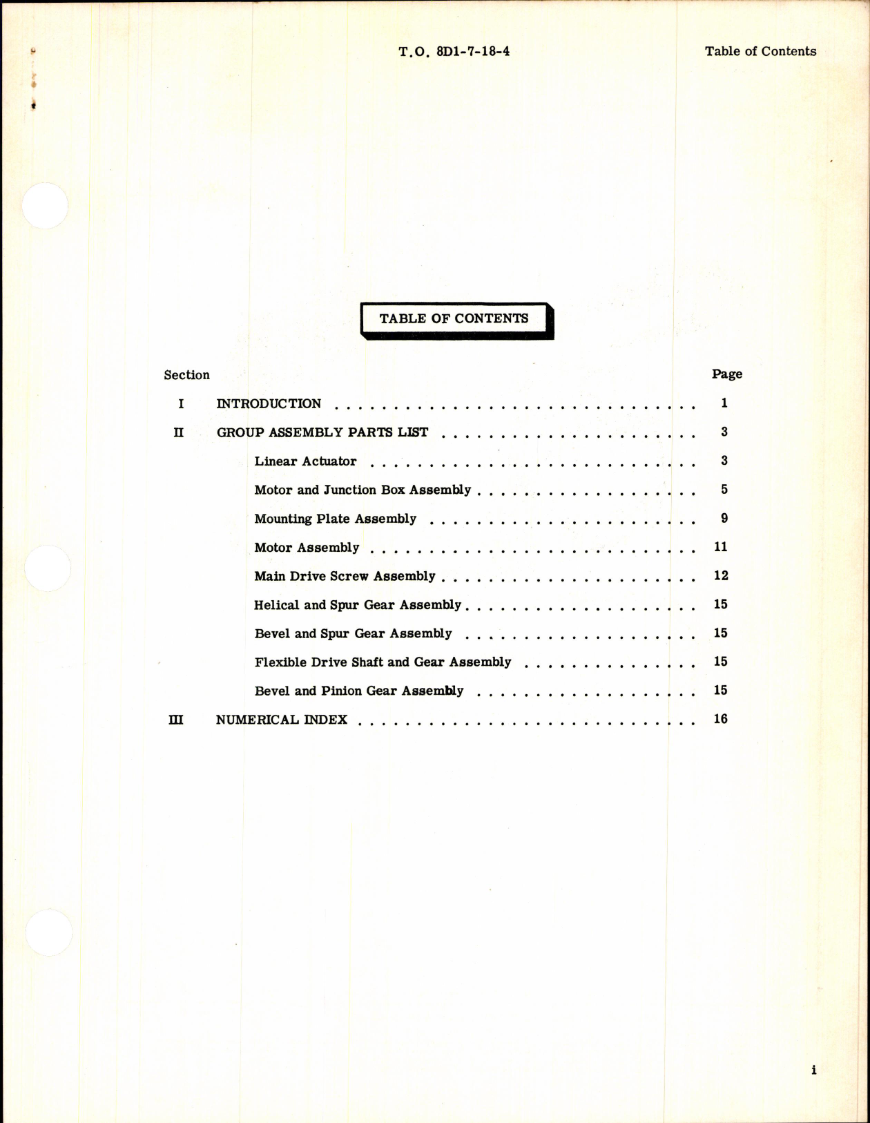 Sample page 3 from AirCorps Library document: Parts Breakdown Linear Actuator Model ACT-A-1954-1