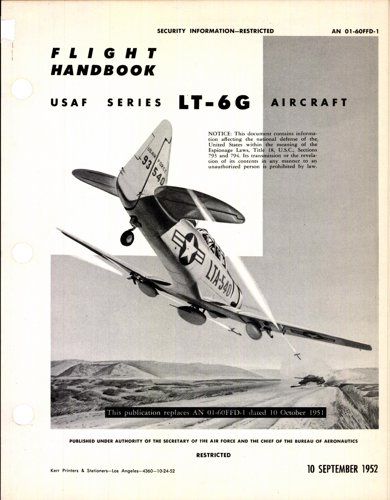 Sample page 1 from AirCorps Library document: Flight Handbook for LT-6G Aircraft