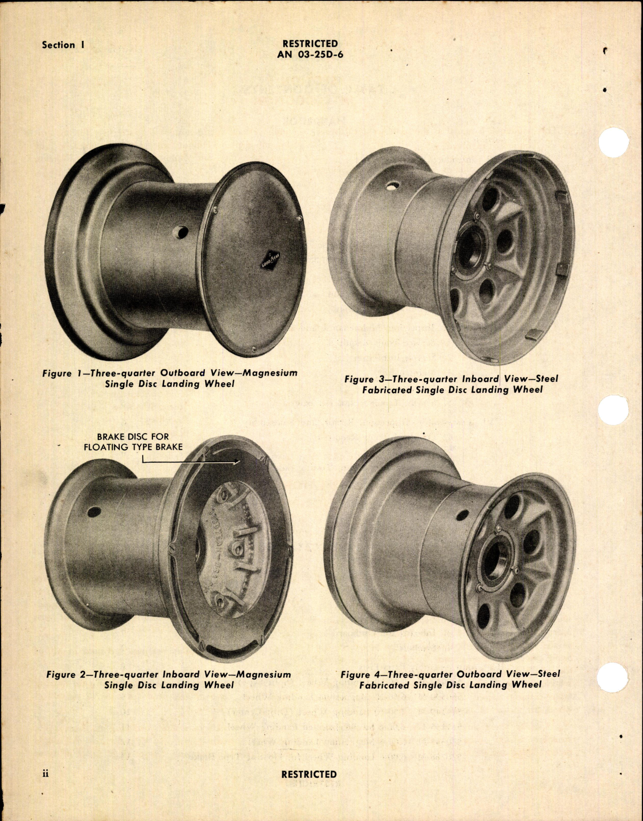 Sample page 4 from AirCorps Library document: Landing Wheels for Use with Single Disk Brakes