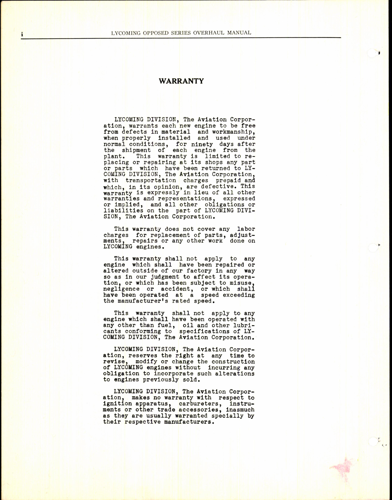 Sample page 2 from AirCorps Library document: Lycoming Overhaul Manual