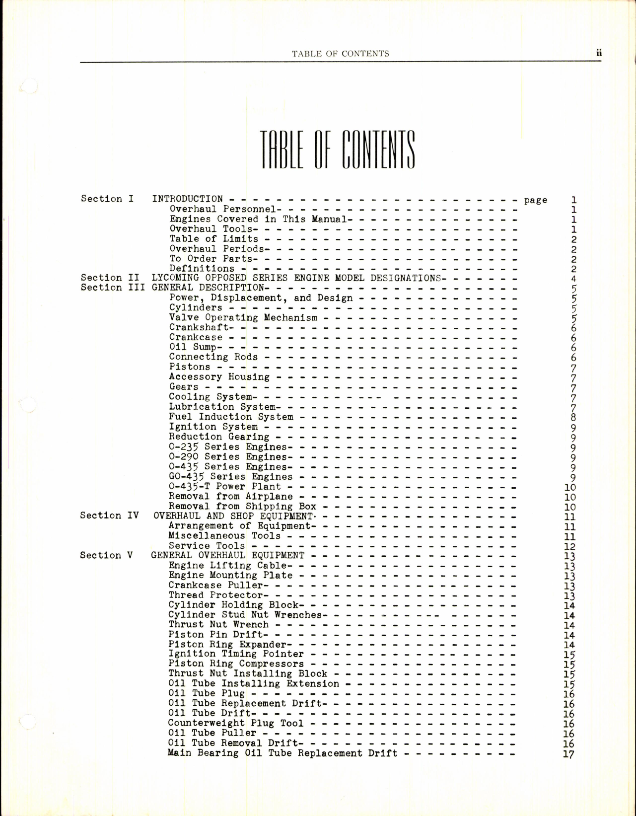 Sample page 3 from AirCorps Library document: Lycoming Overhaul Manual