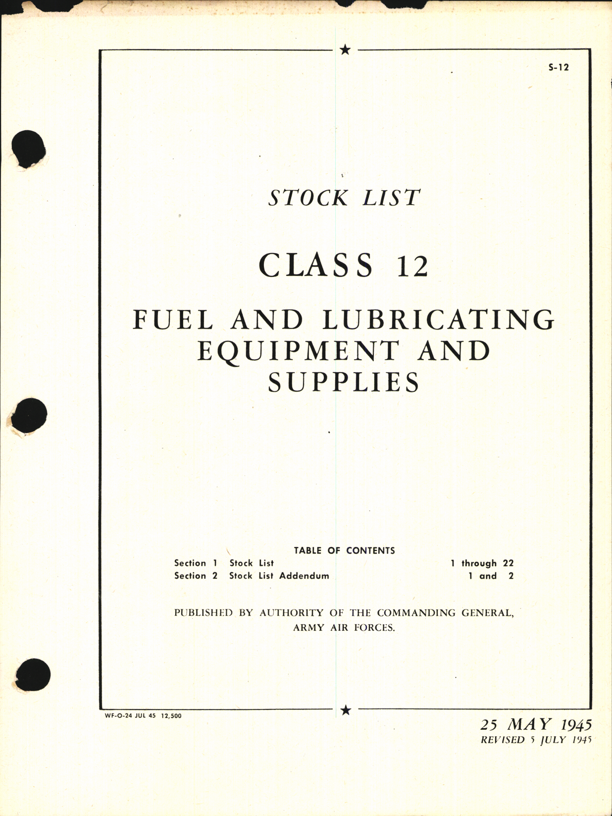 Sample page 1 from AirCorps Library document: Stock List Fuel and Lubricating Equipment and Supplies