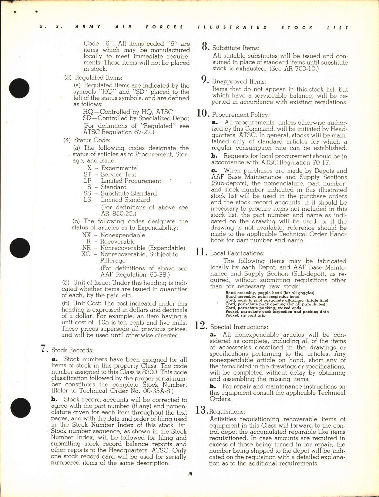 Sample page 5 from AirCorps Library document: Illustrated Stock List Clothing, Parachutes, Equipment and Supplies