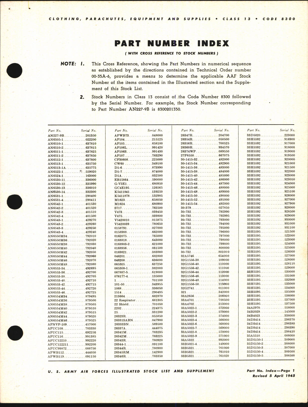 Sample page 3 from AirCorps Library document: Illustrated Stock List Clothing, Parachutes, Equipment and Supplies