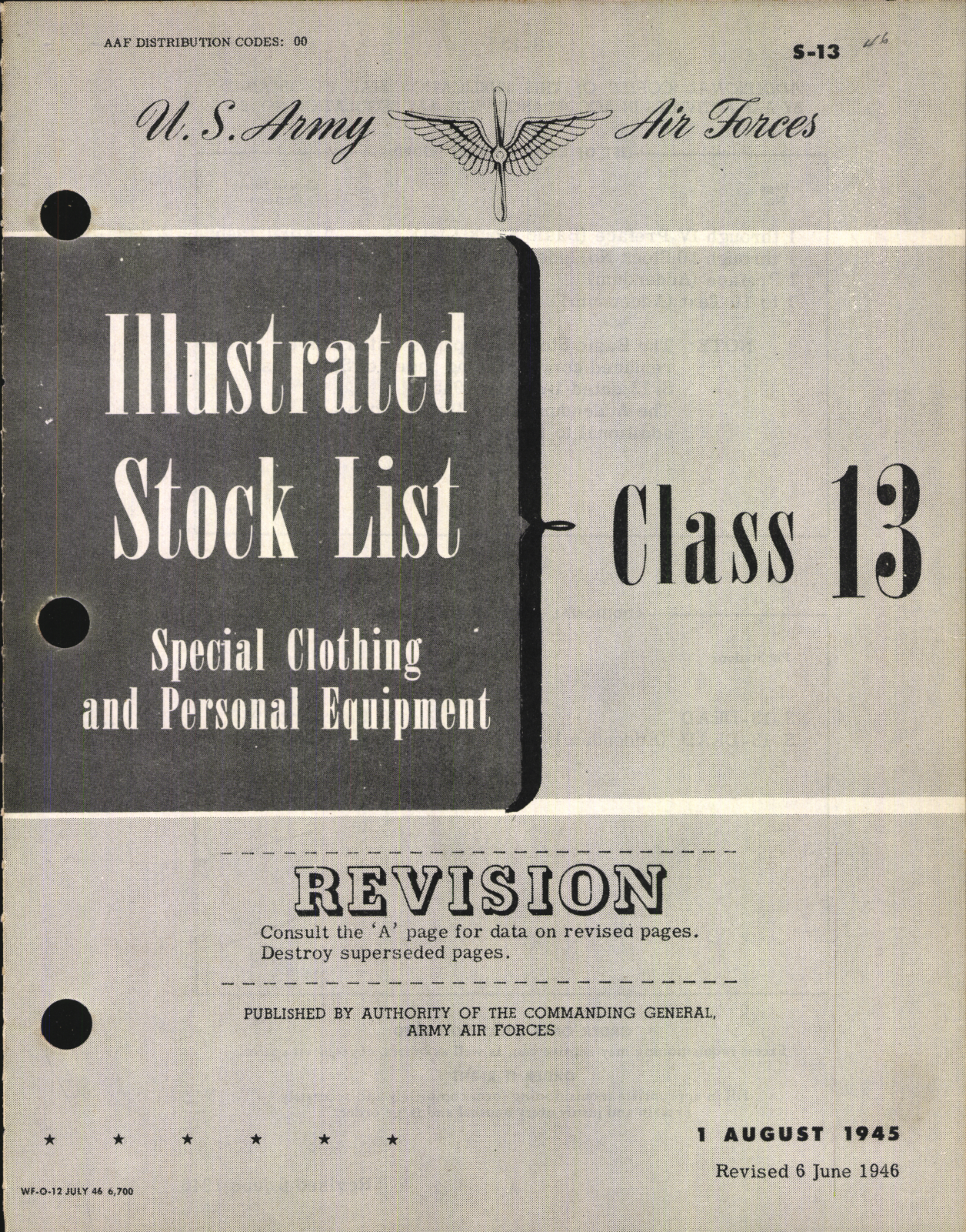 Sample page 1 from AirCorps Library document: Illustrated Stock List Special Clothing and Personal Equipment