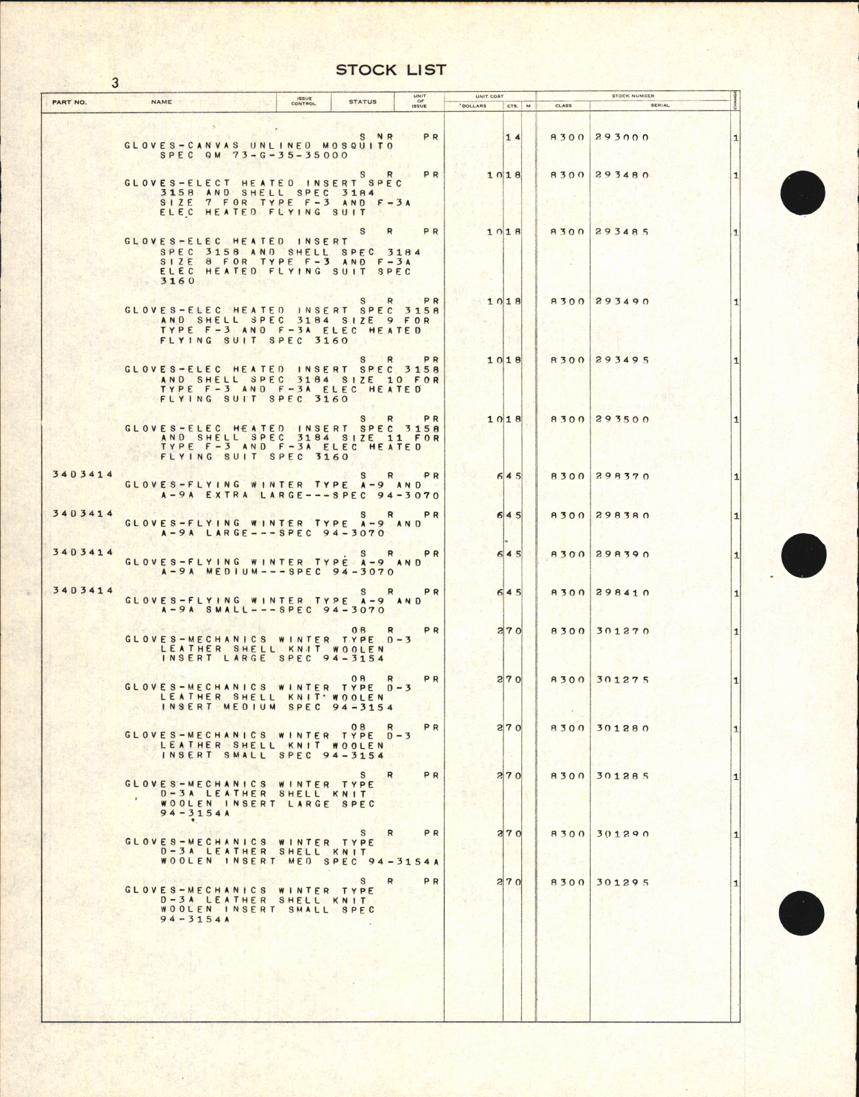 Sample page 6 from AirCorps Library document: Illustrated Stock List Special Clothing and Personal Equipment