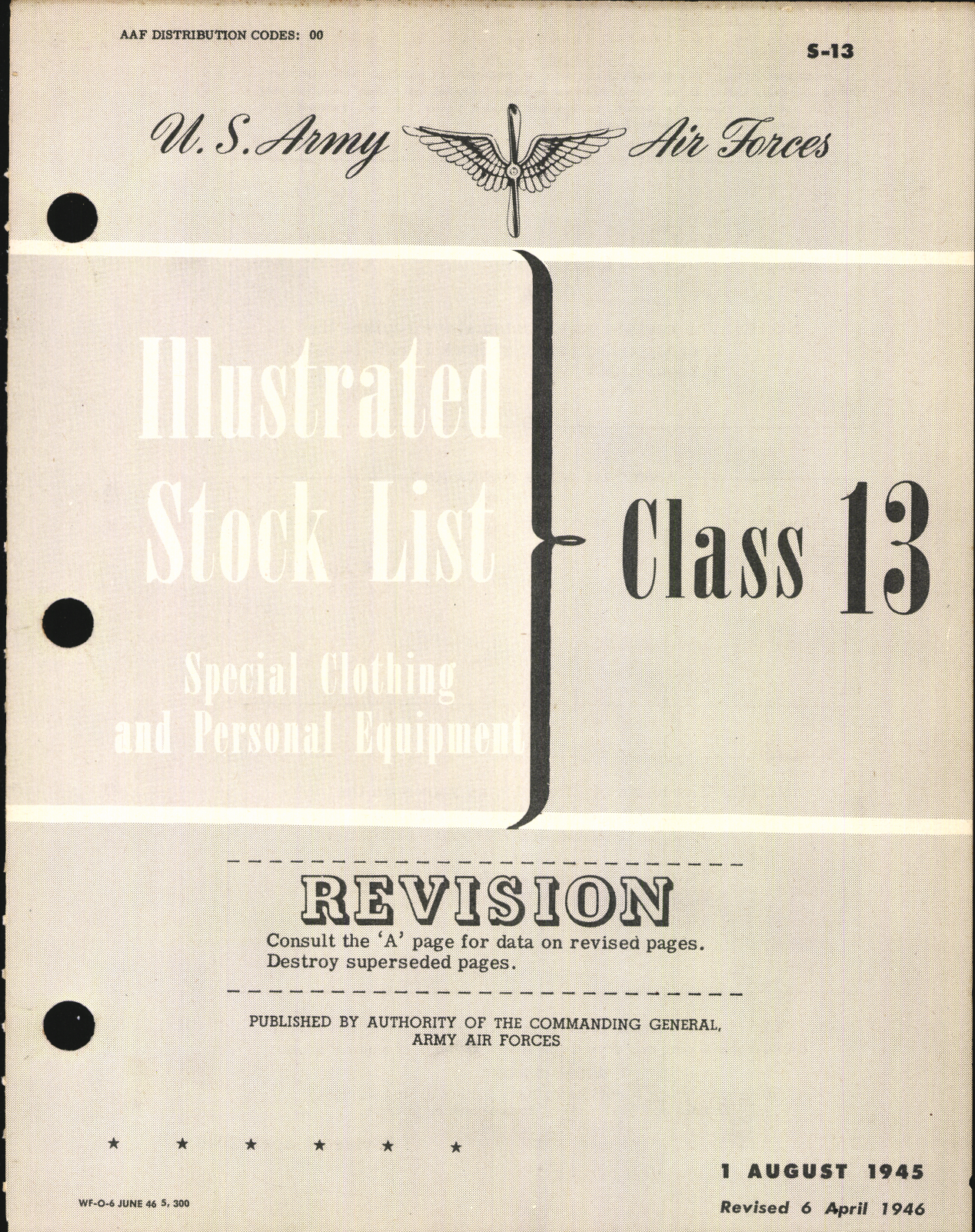 Sample page 1 from AirCorps Library document: Illustrated Stock List Special Clothing and Personal Equipment