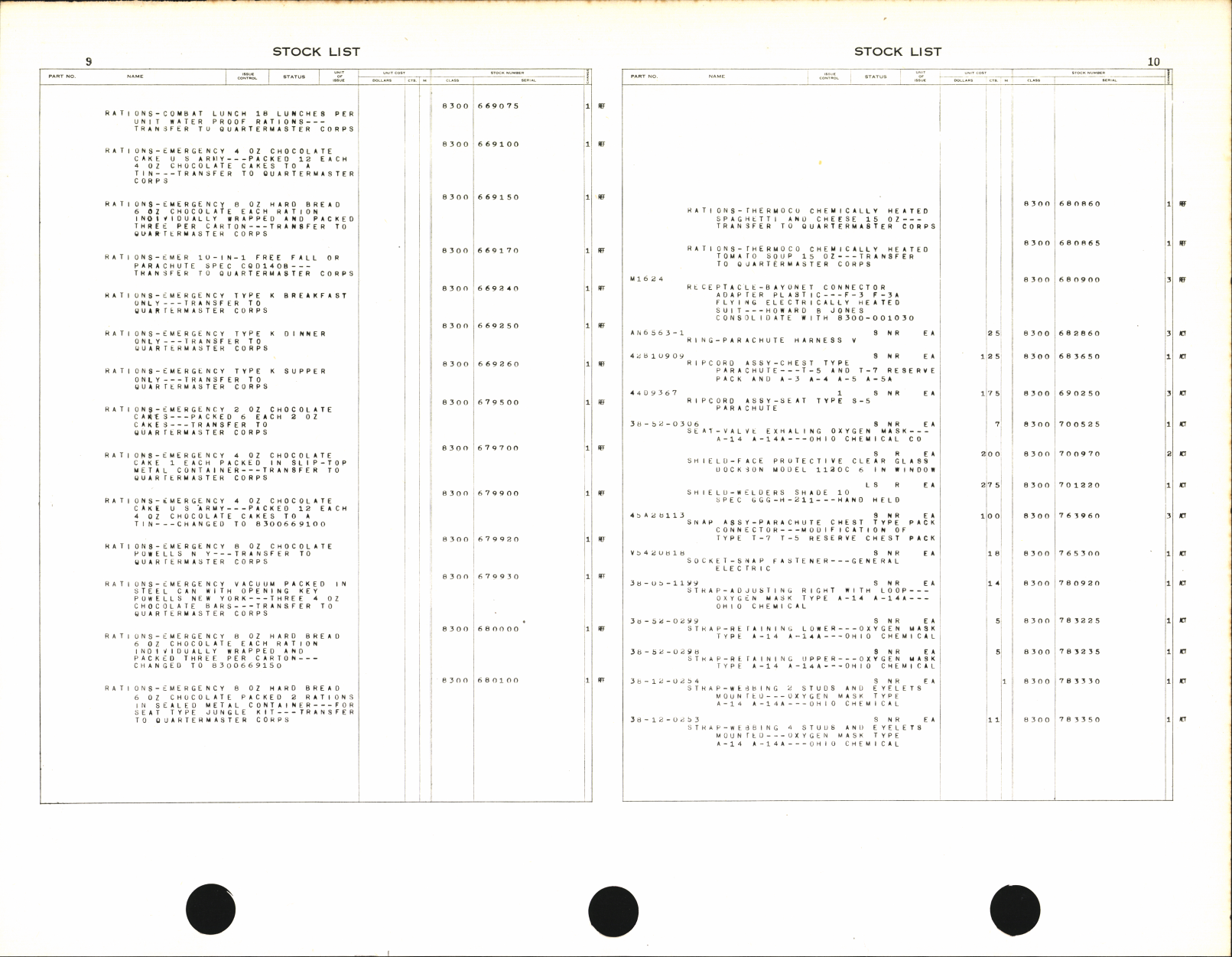 Sample page 8 from AirCorps Library document: Illustrated Stock List Special Clothing and Personal Equipment