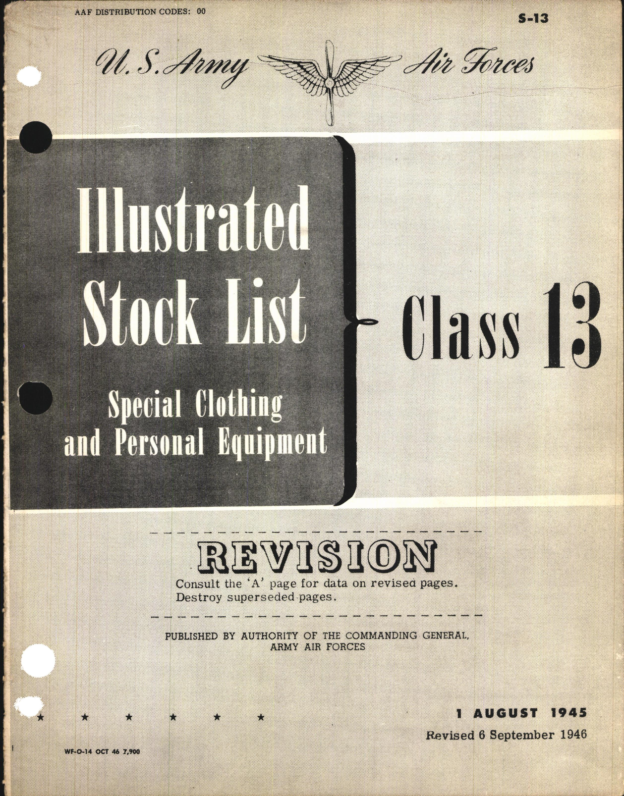 Sample page 1 from AirCorps Library document: Illustrated Stock List Special Clothing and Personal Equipment