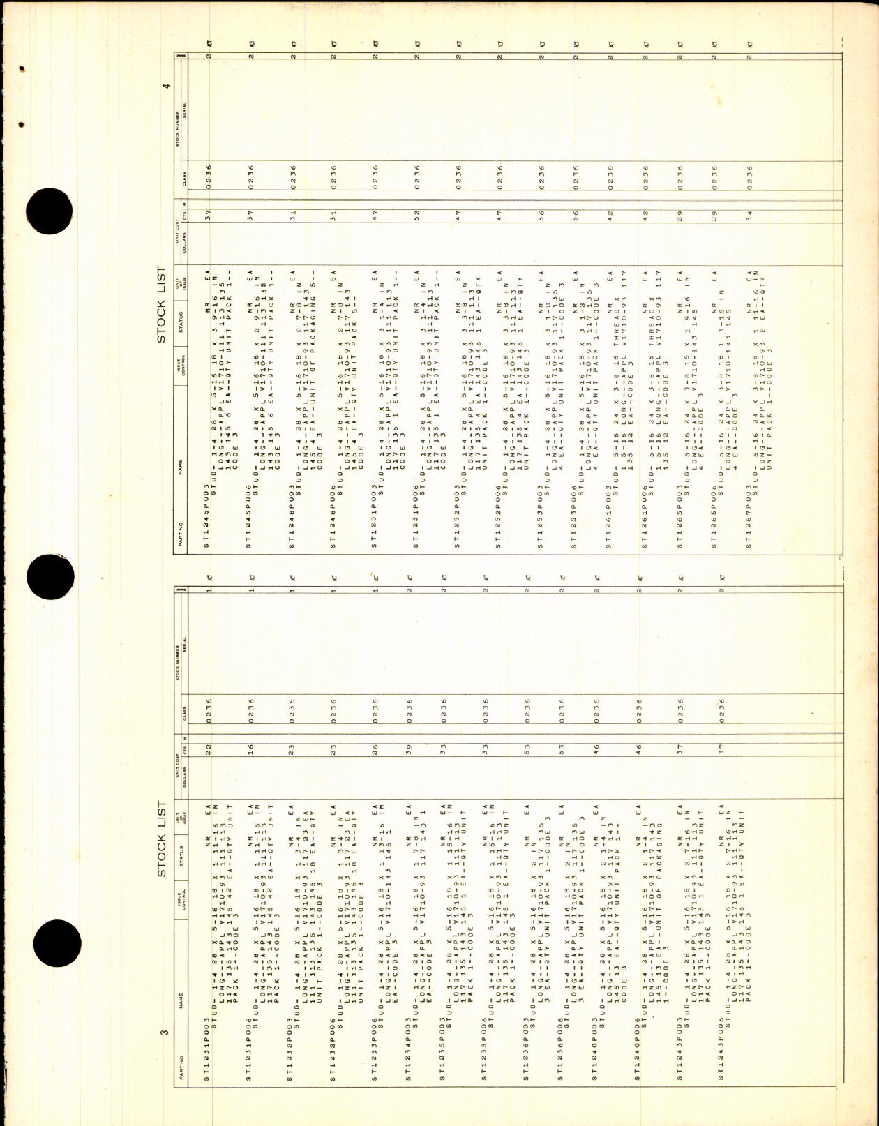 Sample page 5 from AirCorps Library document: Stock List - Parts For Allison Engines