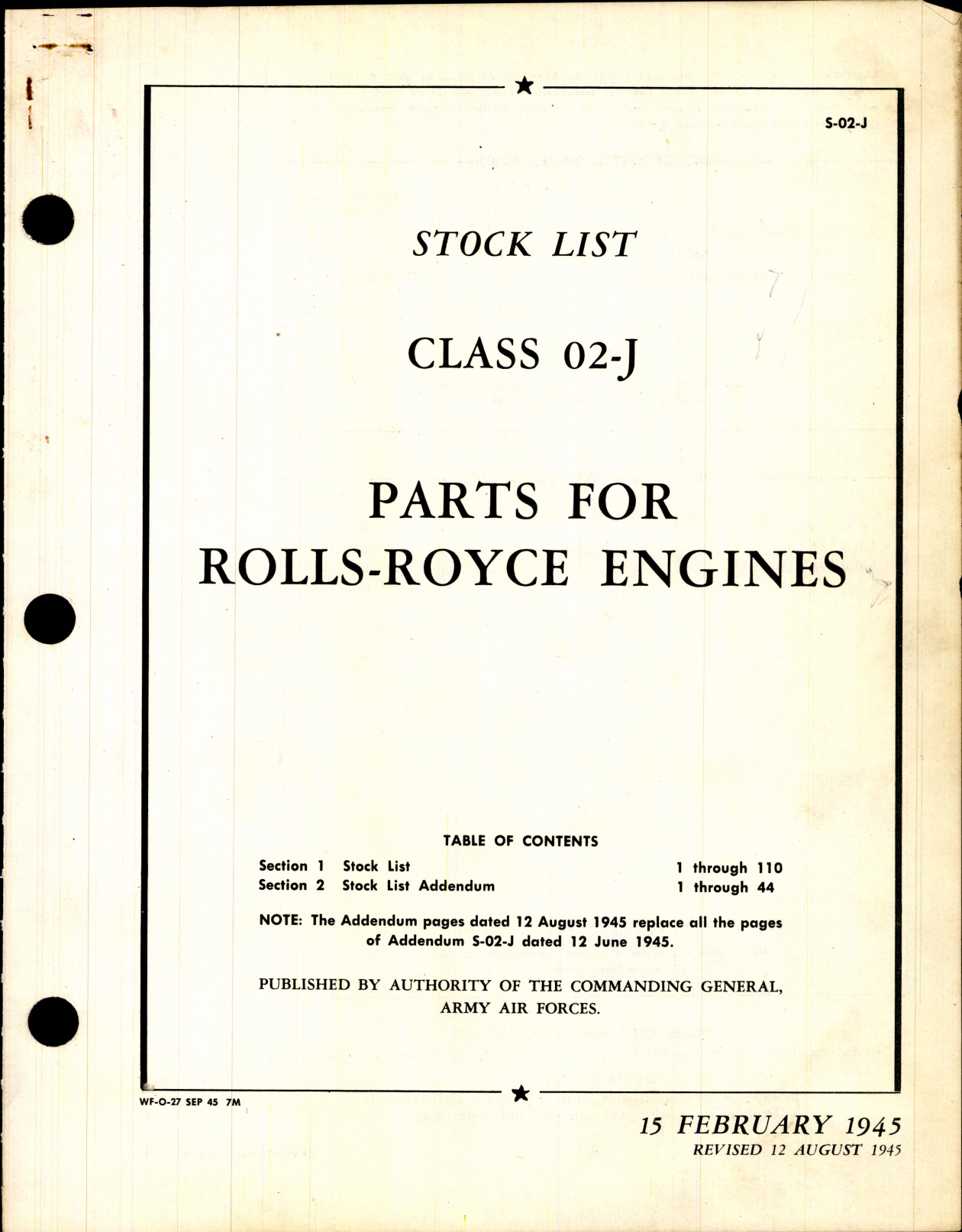 Sample page 1 from AirCorps Library document: Stock List - Parts For Rolls-Royce Engines
