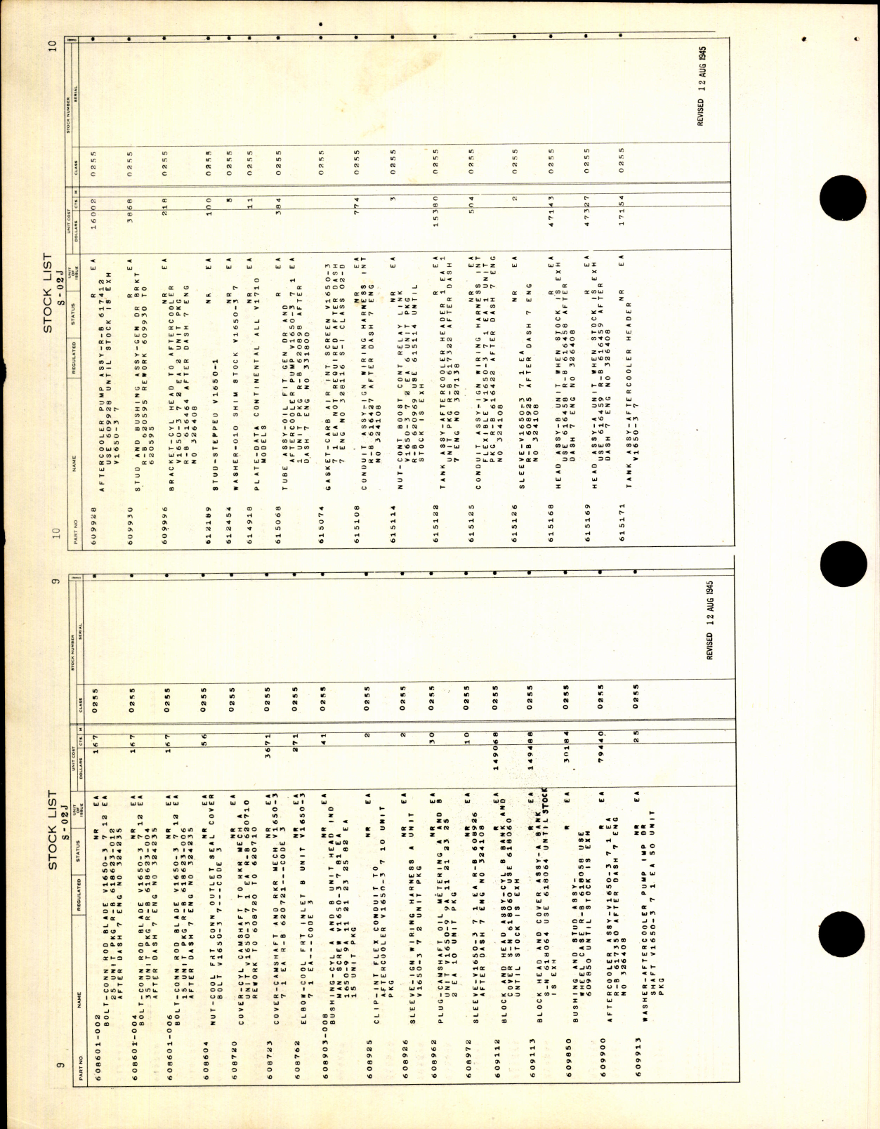 Sample page 8 from AirCorps Library document: Stock List - Parts For Rolls-Royce Engines